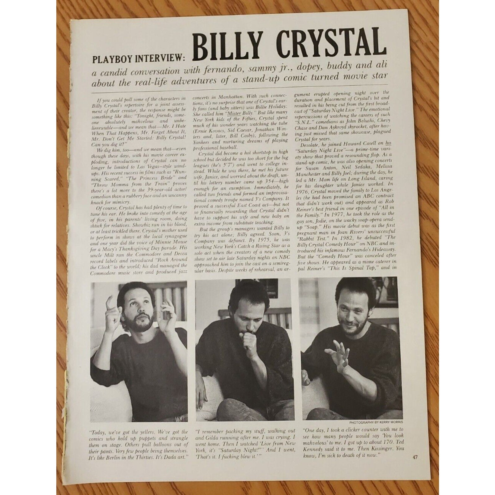 Playboy INTERVIEW - Comedy Giant BILLY CRYSTAL March, 1988