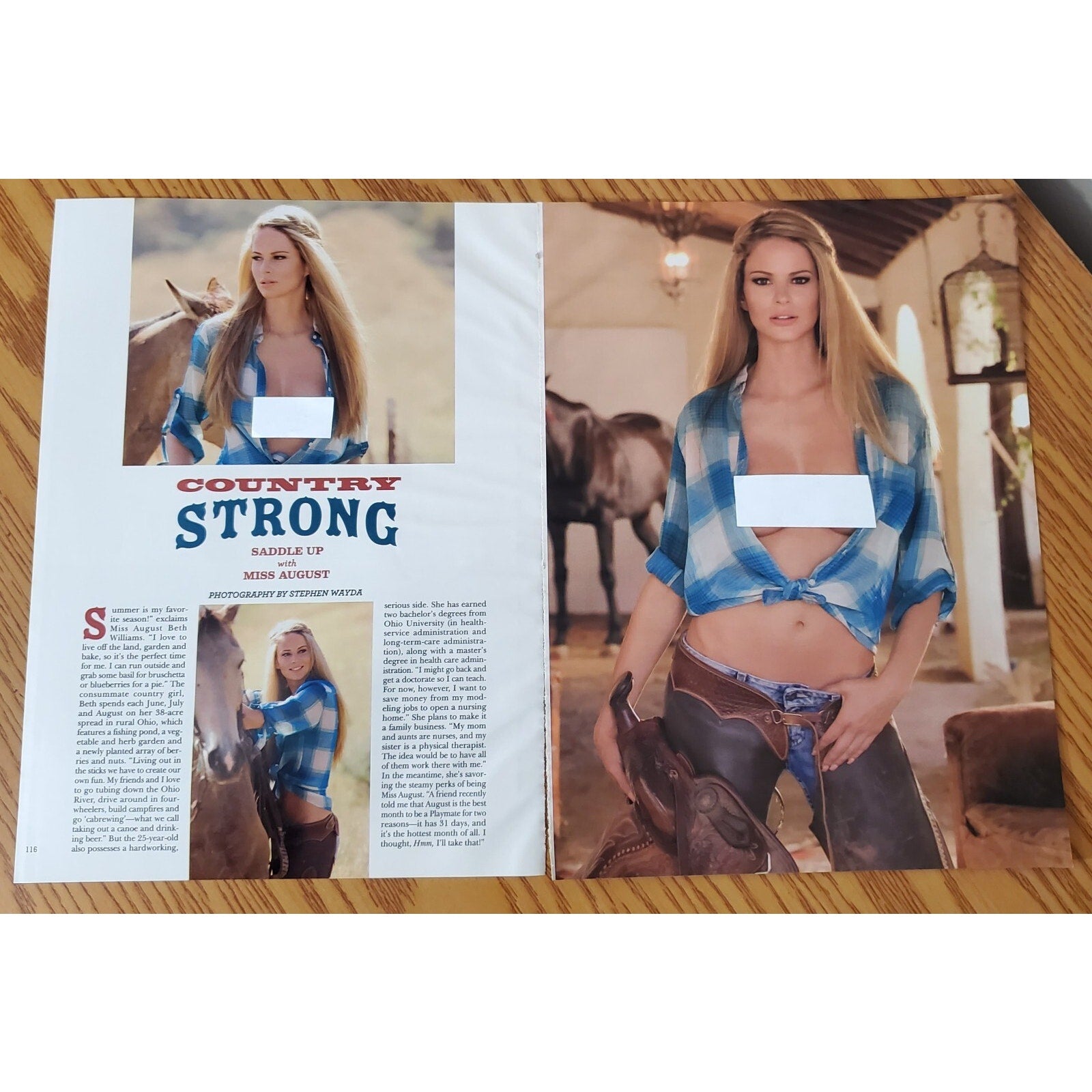 Playboy PICTORIAL ONLY - Playmate BETH WILLIAMS August, 2012 5 pages