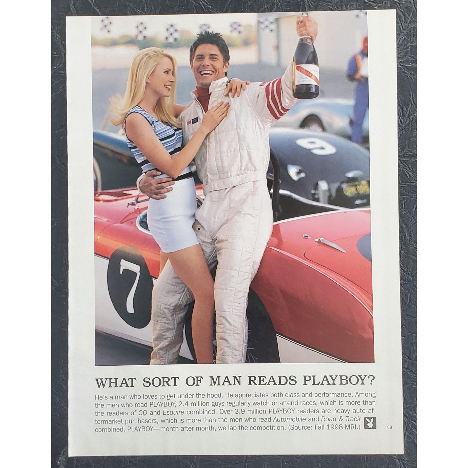 1990s PLAYBOY Magazine AD "WHAT SORT OF MAN READS PLAYBOY" 8" X 11"
