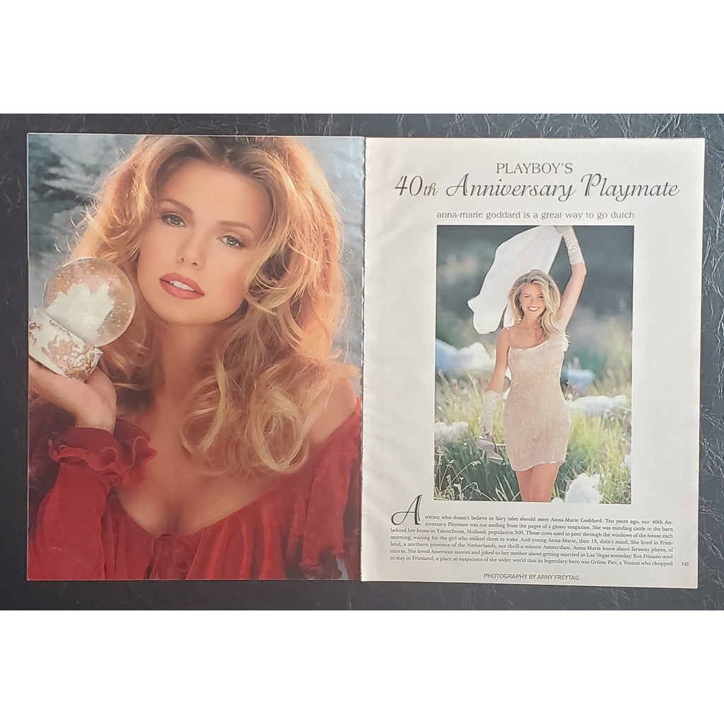 Playboy PICTORIAL ONLY - 40th ANN. HUNT & ANNA-MARIE GODDARD    Jan, 1994 17 Pgs