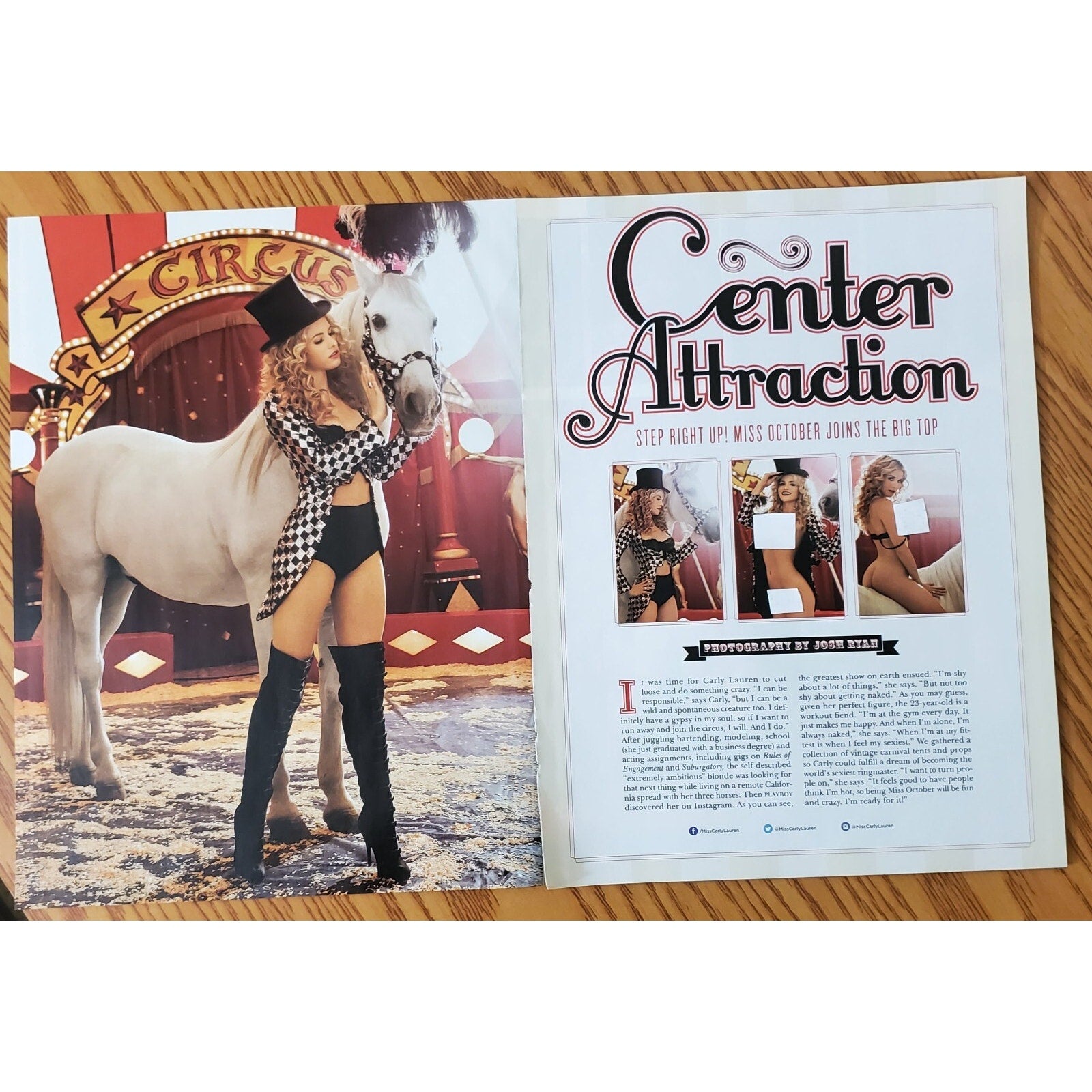 Playboy PIN UP / PICTORIAL ONLY - Playmate CARLY LAUREN Oct, 2013 5 pages