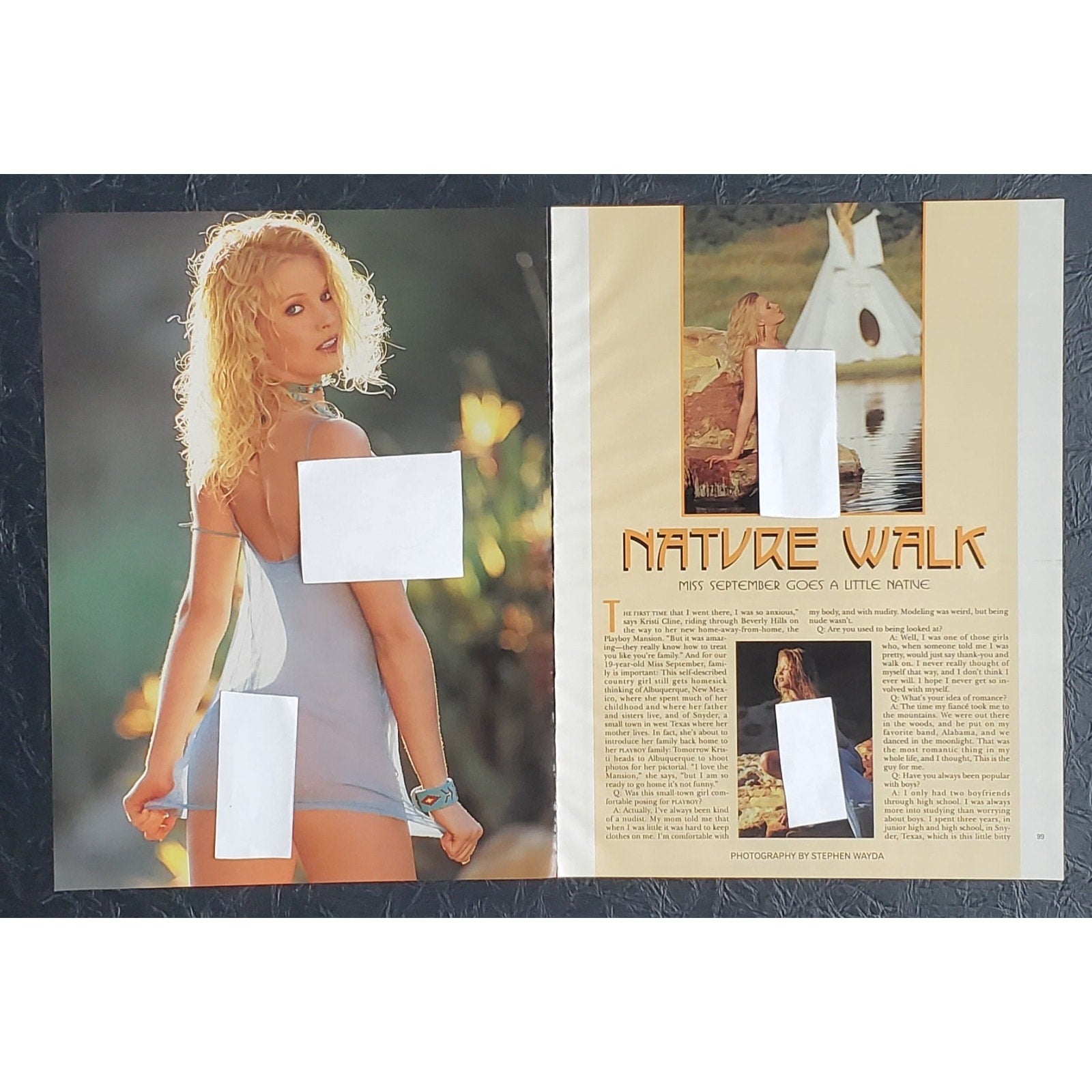 Playboy PICTORIAL ONLY - Playmate KRISTI CLINE September, 1999 7 pages