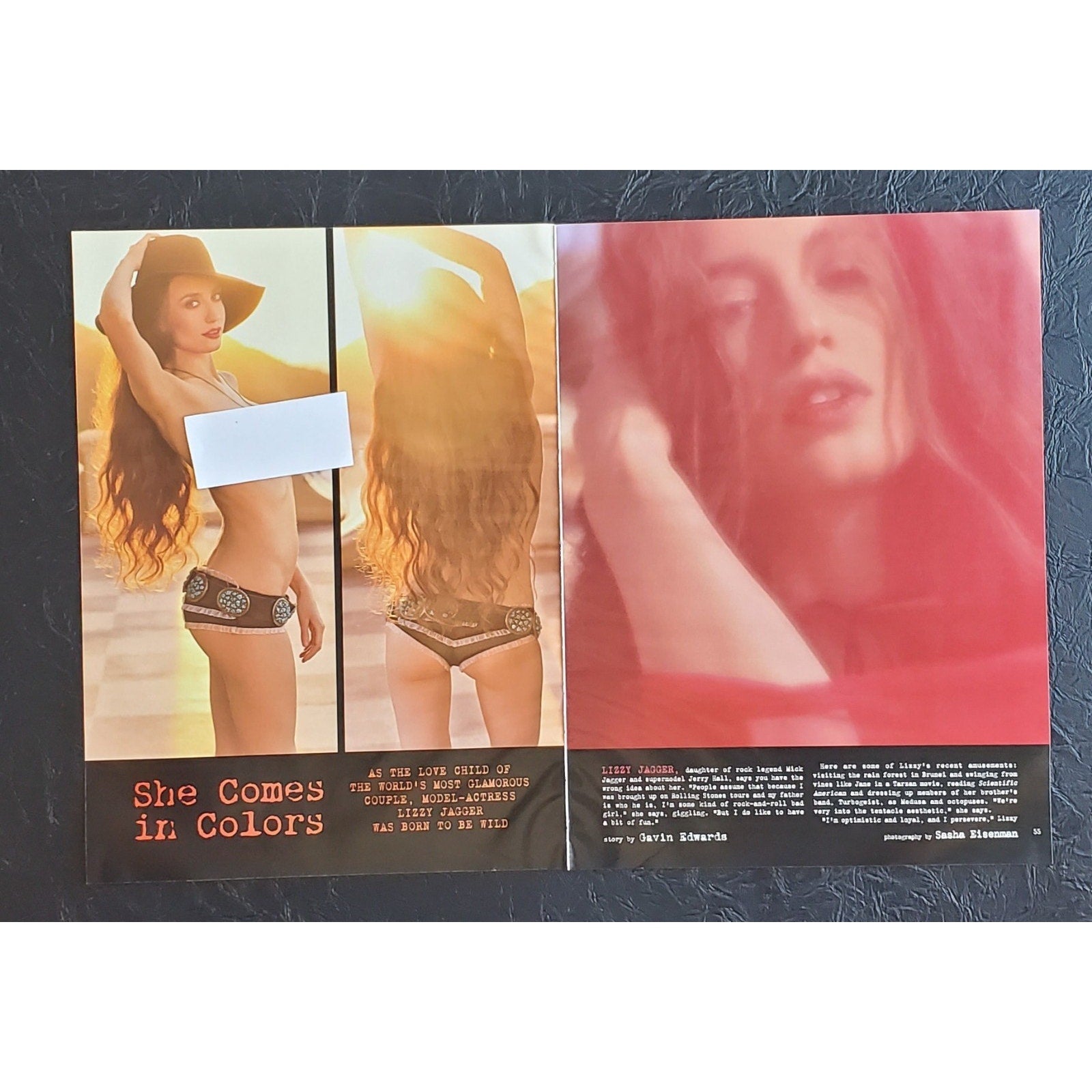 Playboy PICTORIAL ONLY - LIZZY JAGGER (Mick's Daughter) June, 2011 6 Pages