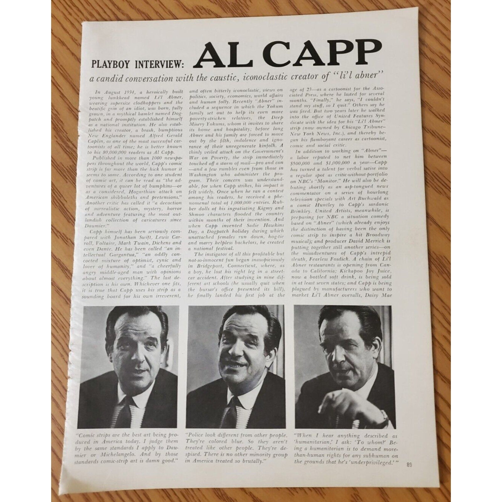 Playboy INTERVIEW - "Li'l Abner" Creator AL CAPP December, 1965