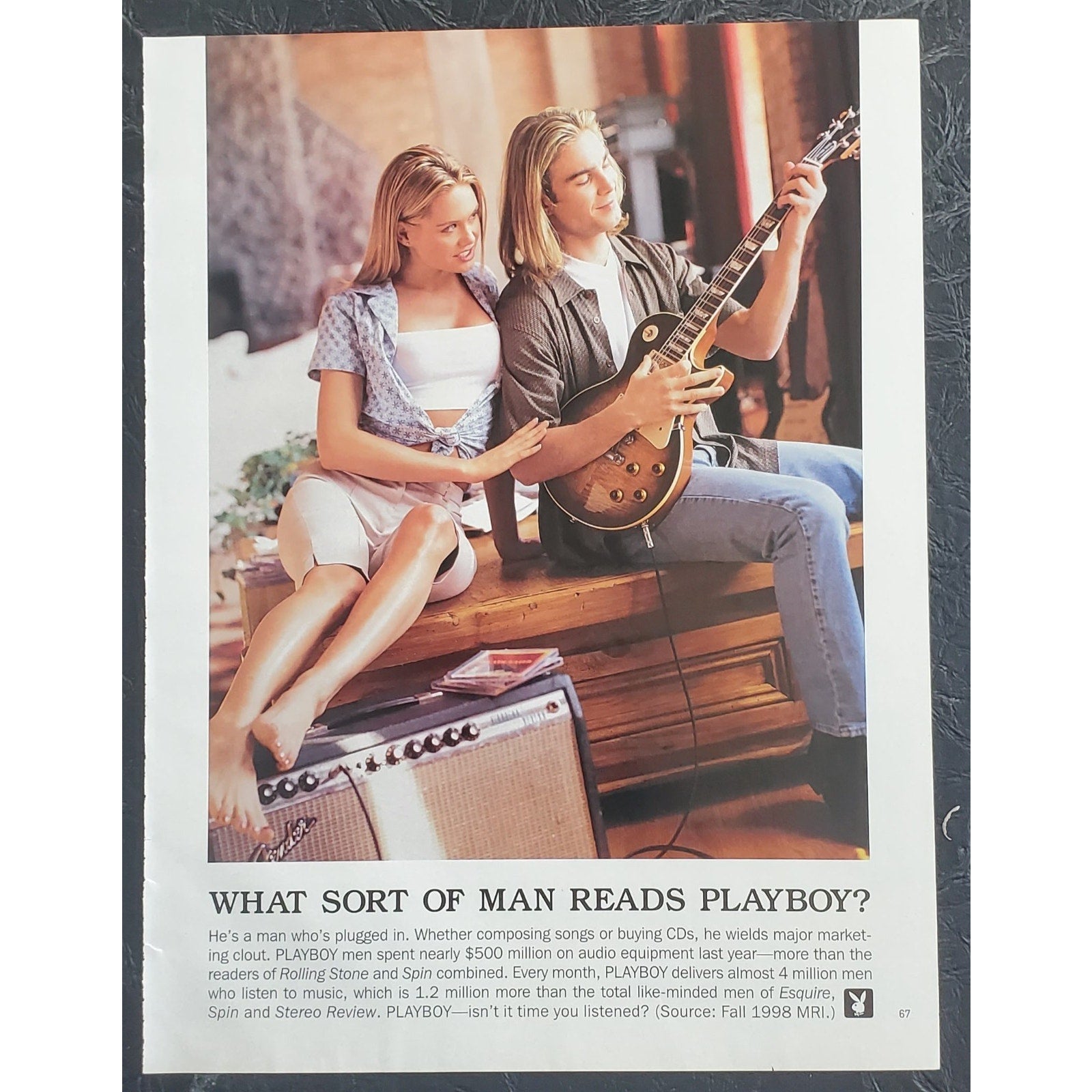1990s PLAYBOY Magazine AD "WHAT SORT OF MAN READS PLAYBOY" 8" X 11"