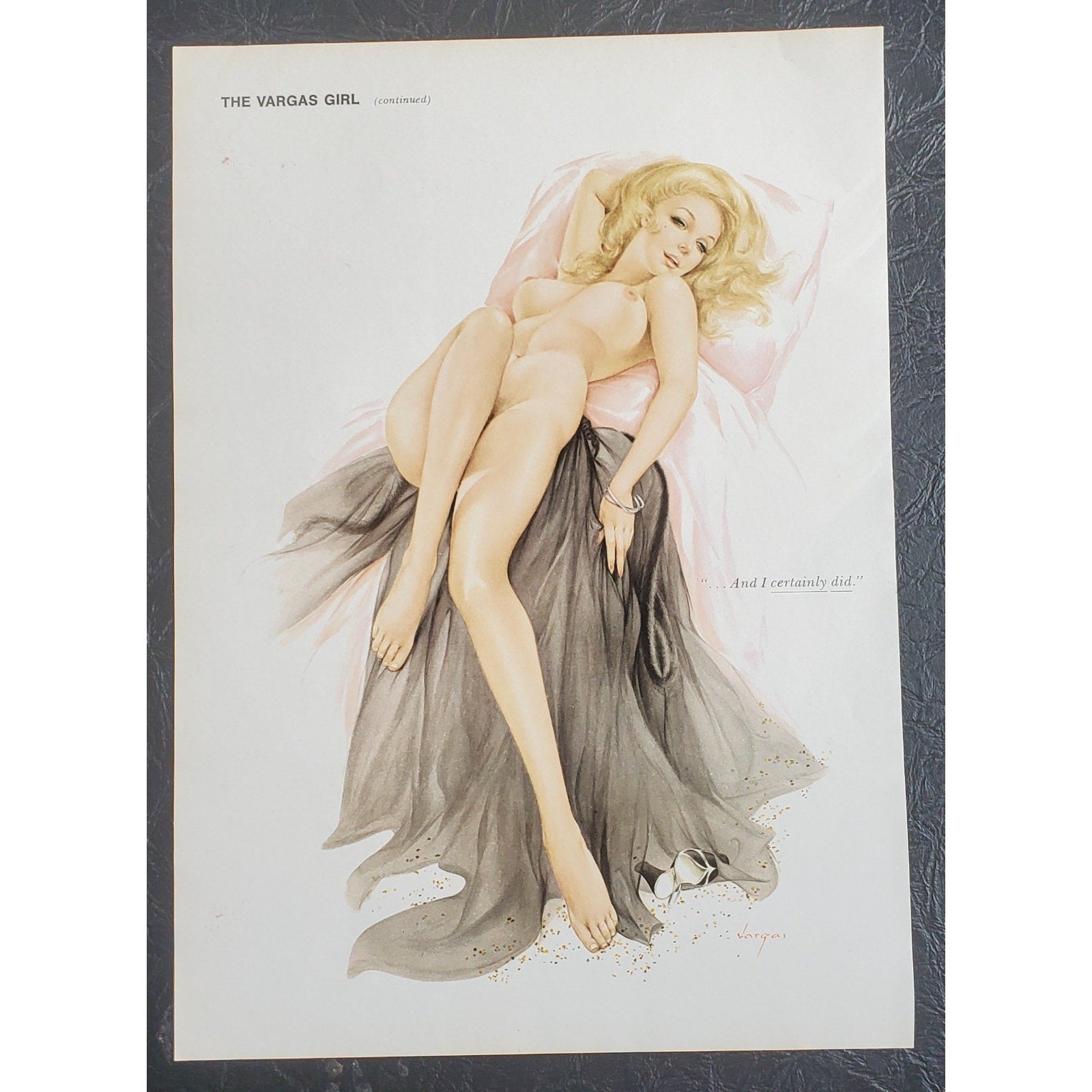 ALBERTO VARGAS Pin-Up Girl from the 1960s / Early 1970s DOUBLE SIDED