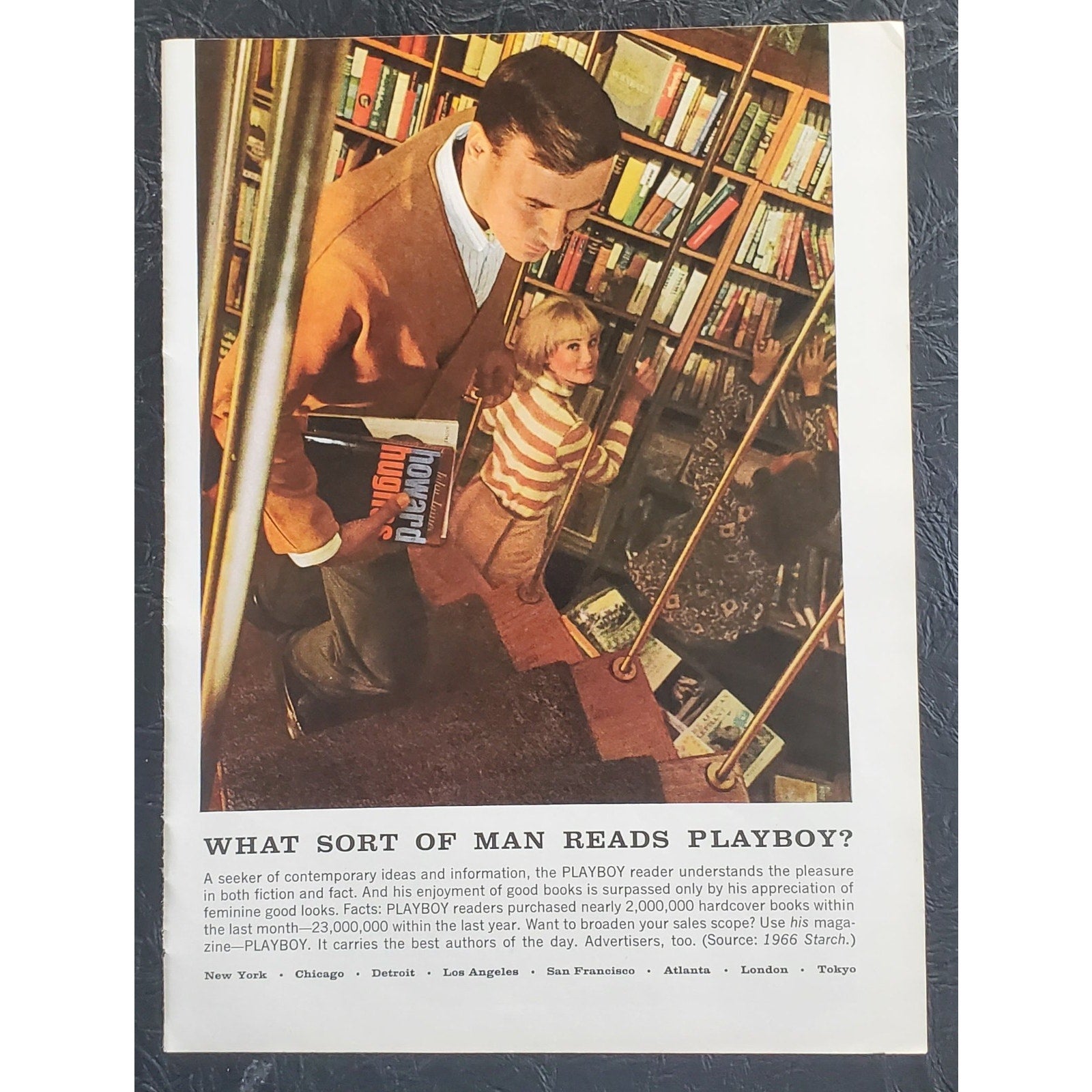 1960s PLAYBOY Magazine AD "WHAT SORT OF MAN READS PLAYBOY" 8" X 11"