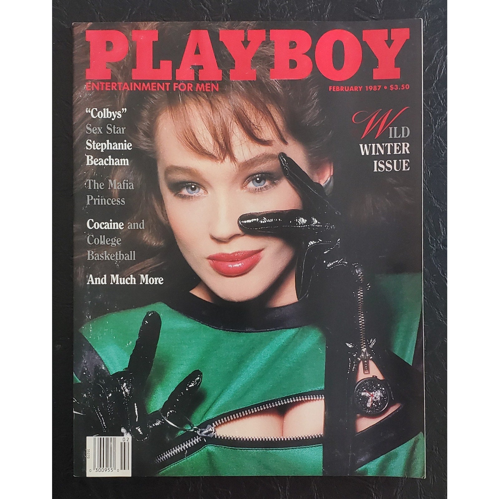 PLAYBOY - February, 1987   Actress STEPHANIE BEACHAM (Playmate JULIE PETERSON)