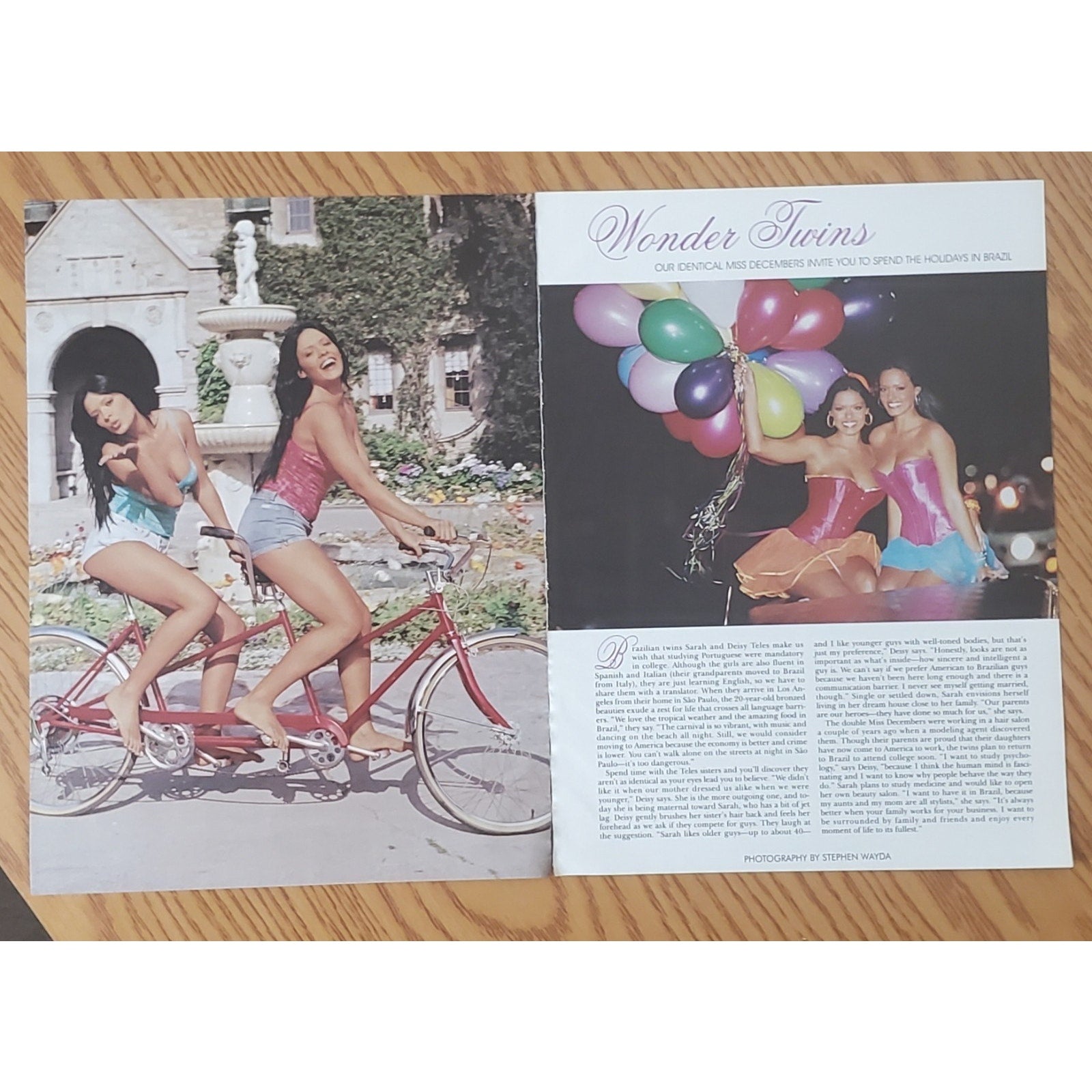 Playboy PICTORIAL ONLY - Playmate SARAH & DEISY TELES Dec, 2003 7 pages
