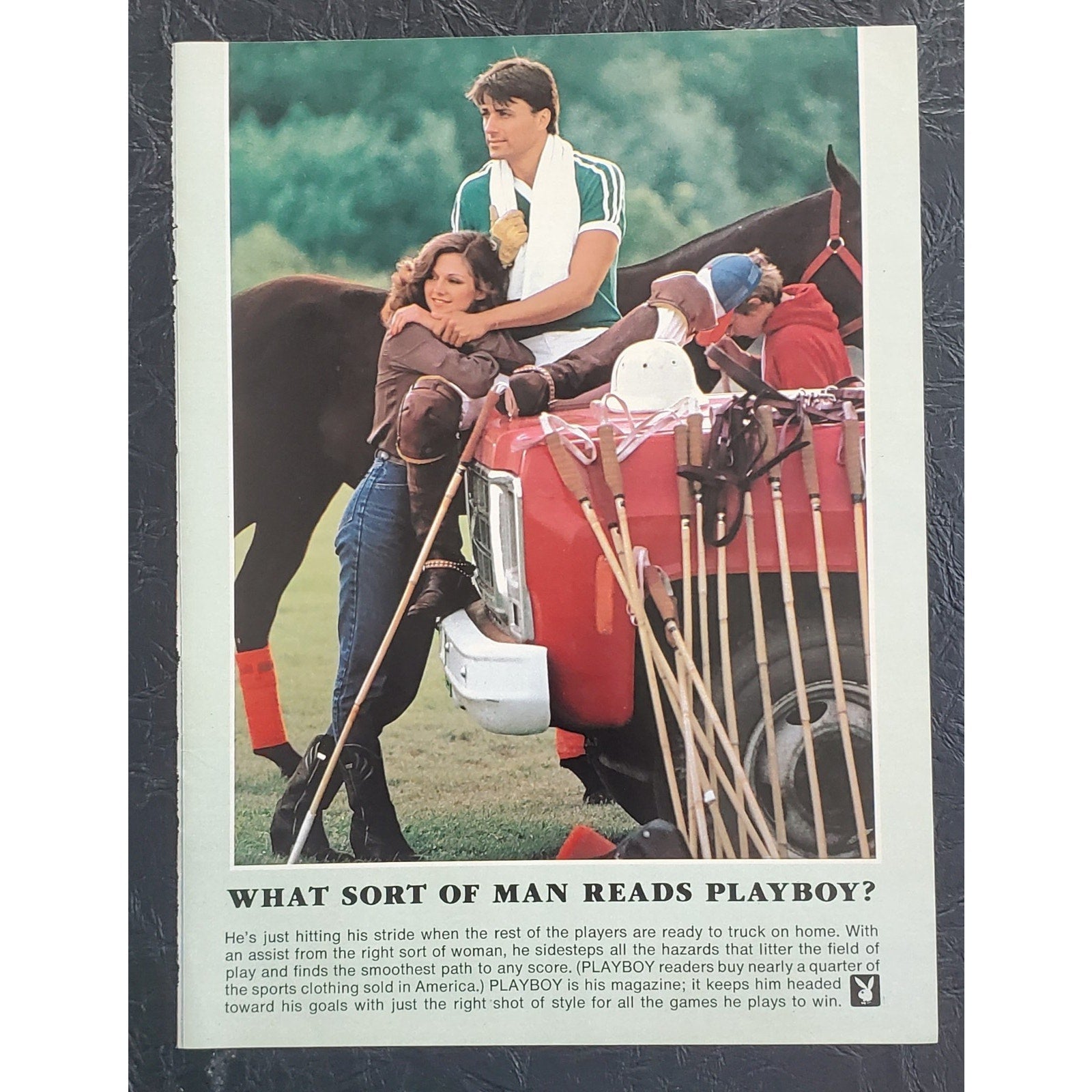 1980s PLAYBOY Magazine AD "WHAT SORT OF MAN READS PLAYBOY" 8" X 11"