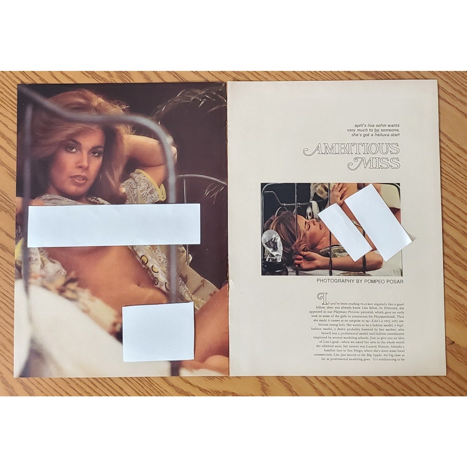 Playboy PIN UP / PICTORIAL ONLY - Playmate LISA SOHM April, 1977 7 pgs
