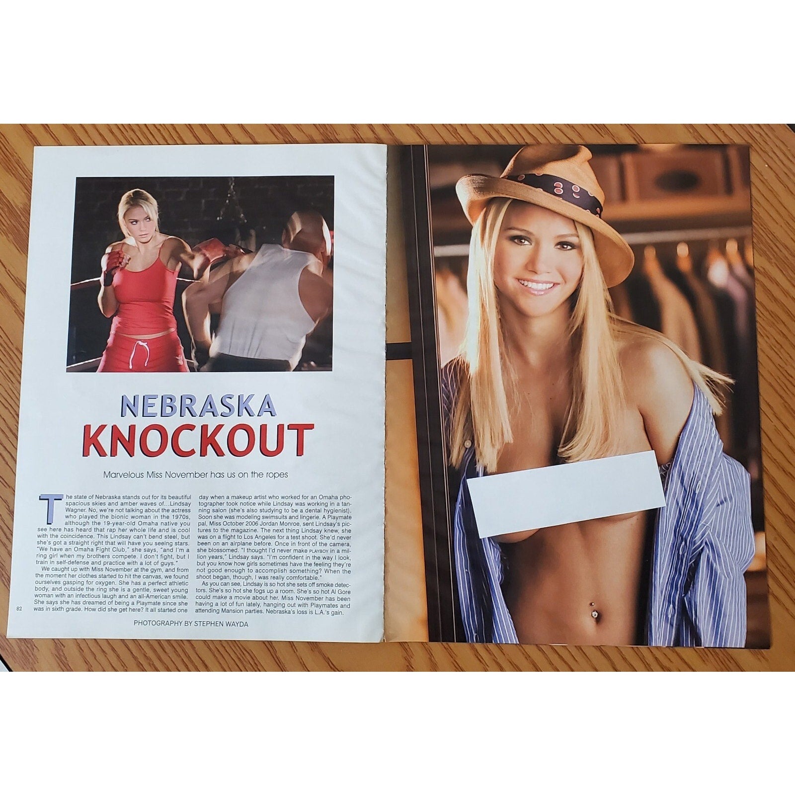 Playboy PICTORIAL ONLY - Playmate LINDSEY WAGNER November, 2007 7 pages