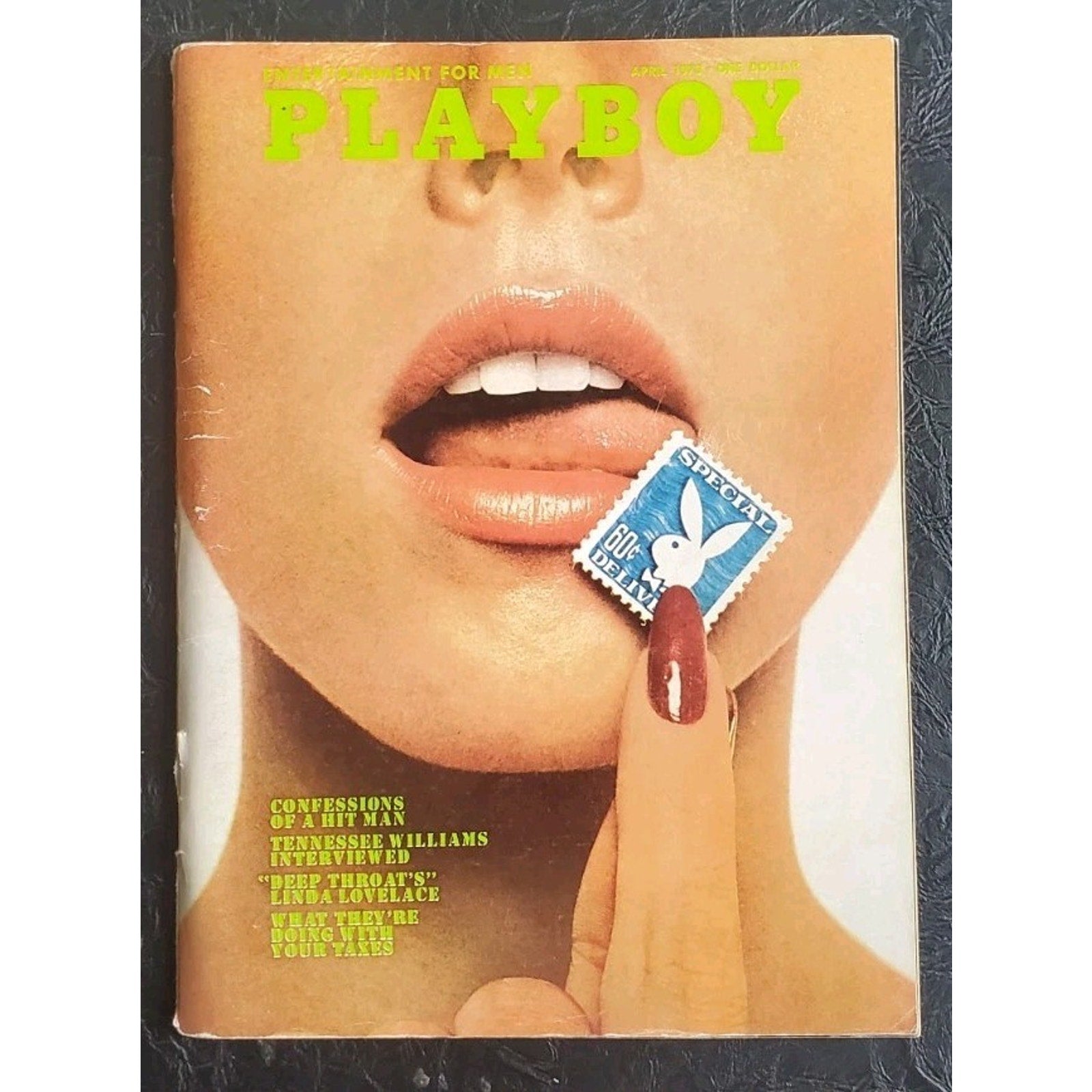 Playboy - April, 1973 LINDA LOVELACE (Playmate JULIE WOODSON)