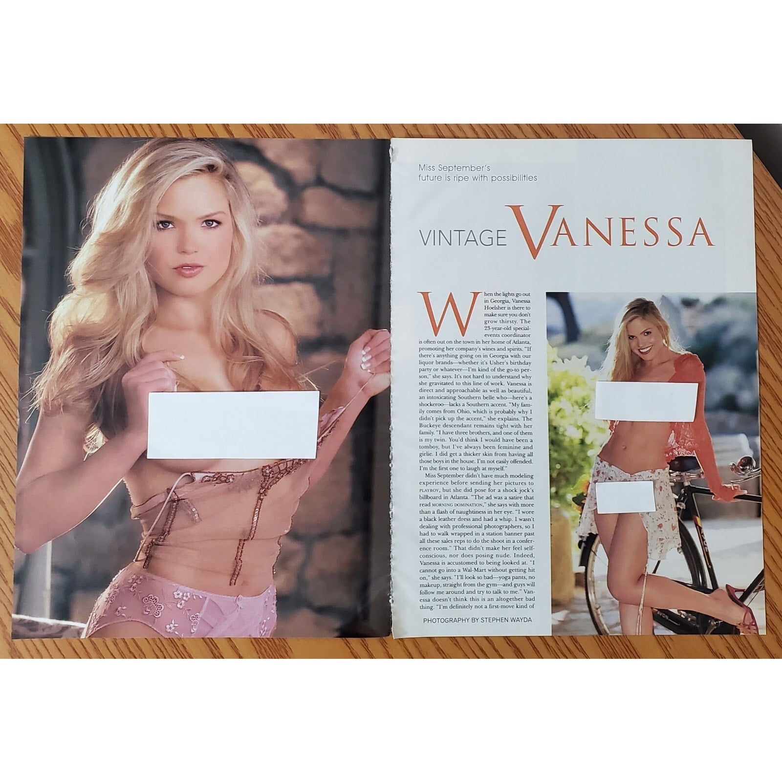 Playboy PIN UP / PICTORIAL ONLY - Playmate VANESSA HOELSHER Sept, 2005 7 Pg