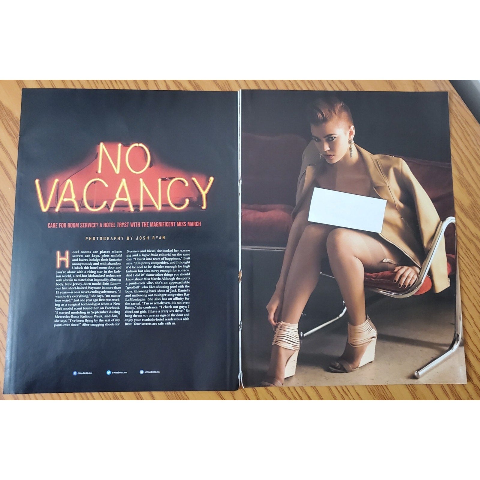 Playboy PICTORIAL ONLY - Playmate BRITT LINN March, 2014 5 pages