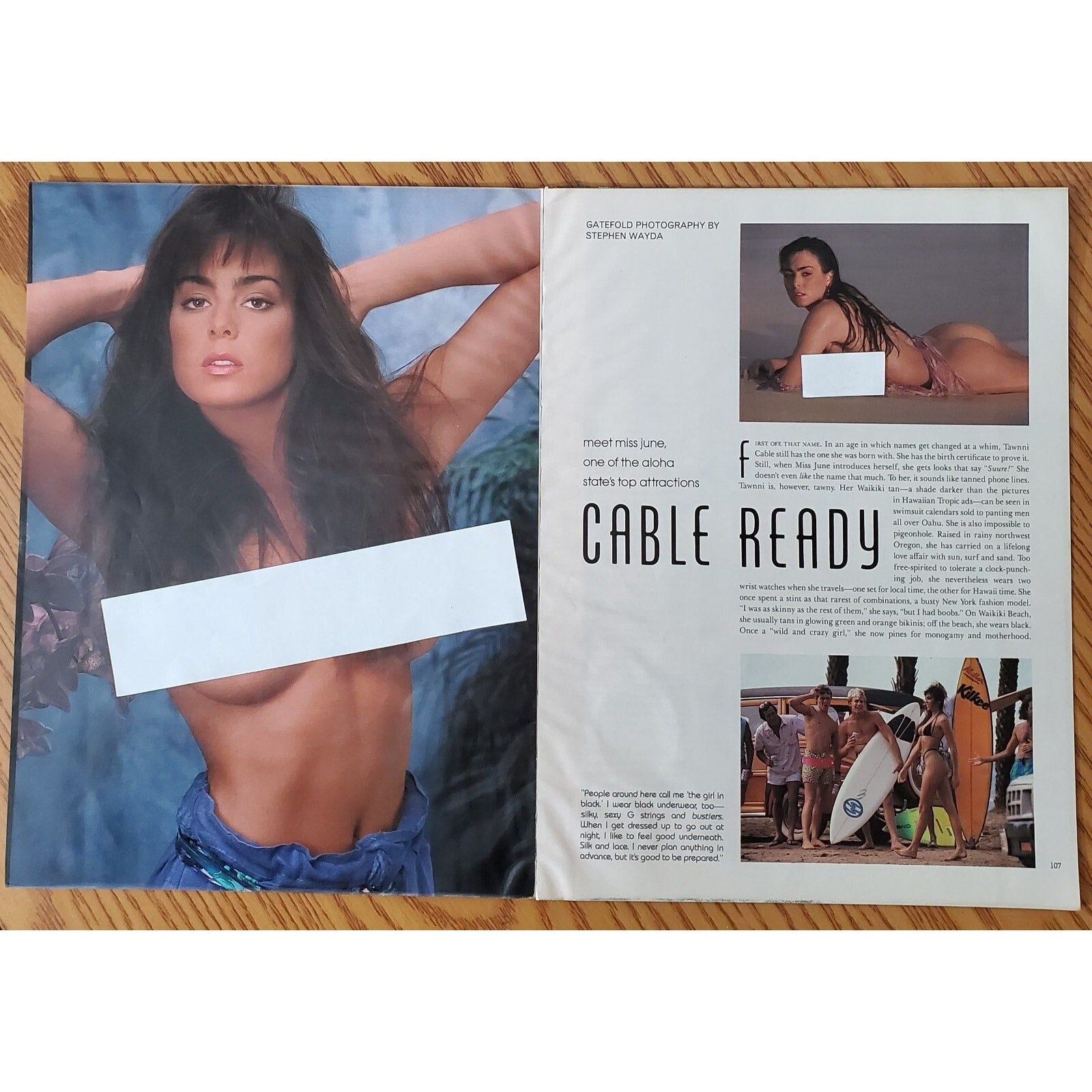 Playboy PIN UP / PICTORIAL ONLY - Playmate TAWNNI CABLE June, 1989 7 Pgs