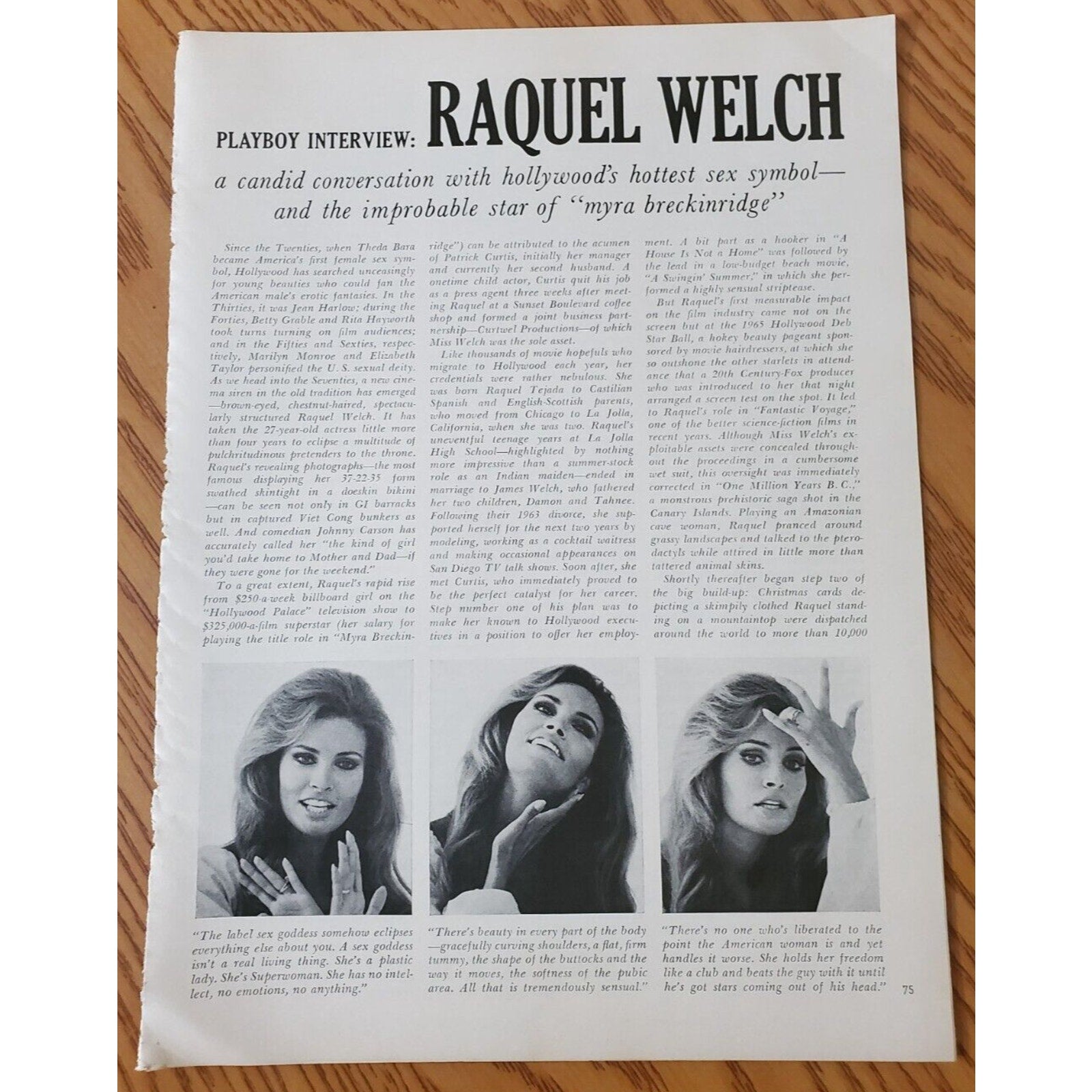 Playboy INTERVIEW - Iconic Actress RAQUEL WELCH January, 1970