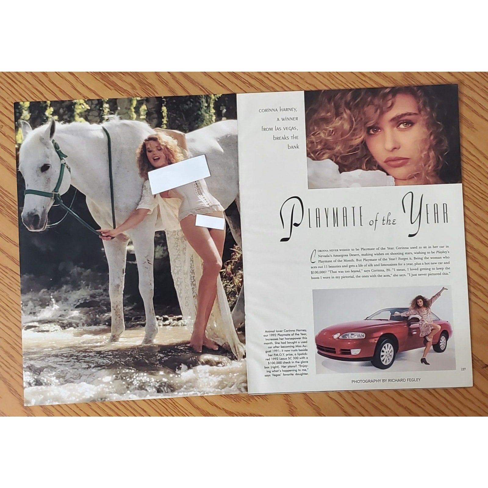 Playboy PIN UP / PICTORIAL ONLY - PMOY CORINNA HARNEY June, 1992 10 pages
