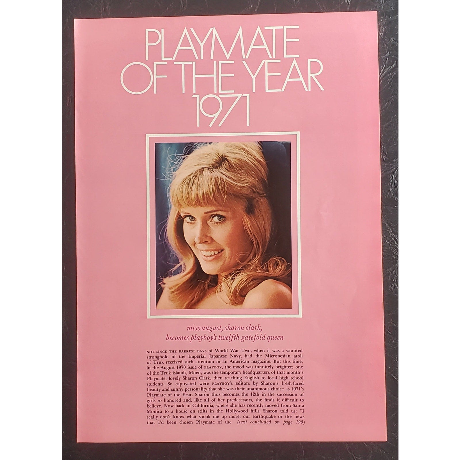 Playboy PICTORIAL ONLY - PMOY SHARON CLARK   June, 1971   7 Pages