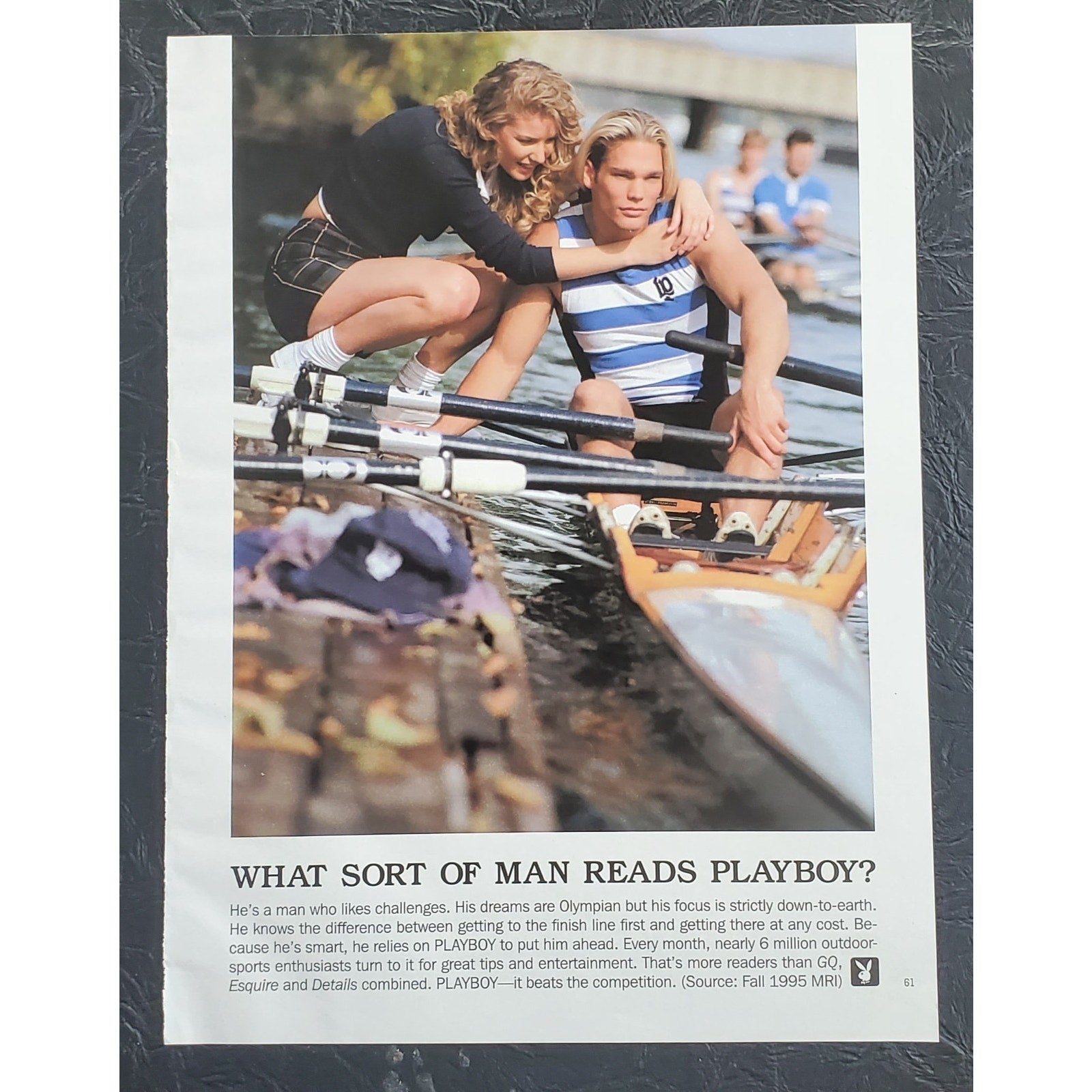 1990s PLAYBOY Magazine AD "WHAT SORT OF MAN READS PLAYBOY" 8" X 11"