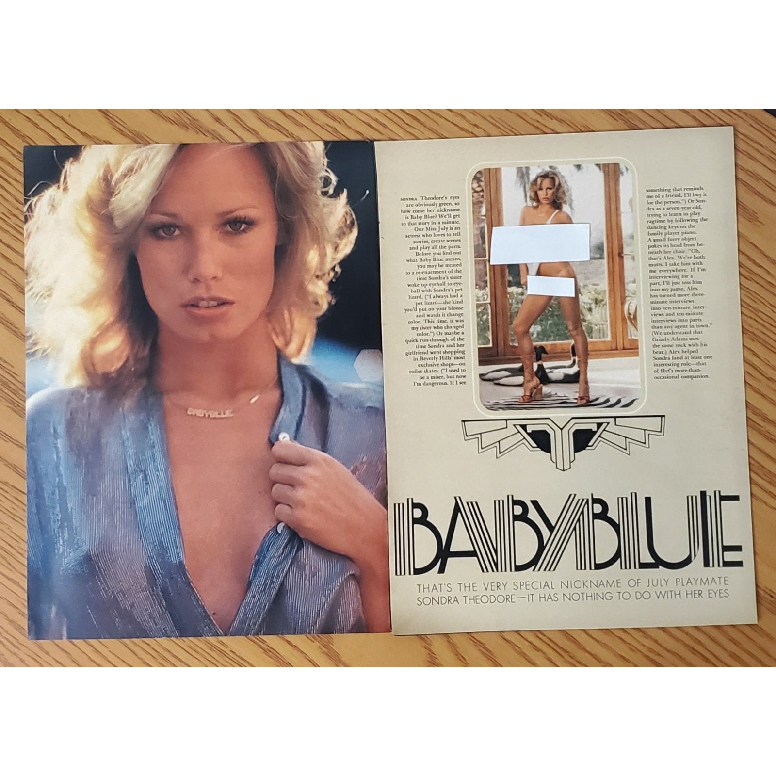 Playboy PIN UP / PICTORIAL ONLY - Playmate SONDRA THEODORE July, 1977 7 pgs