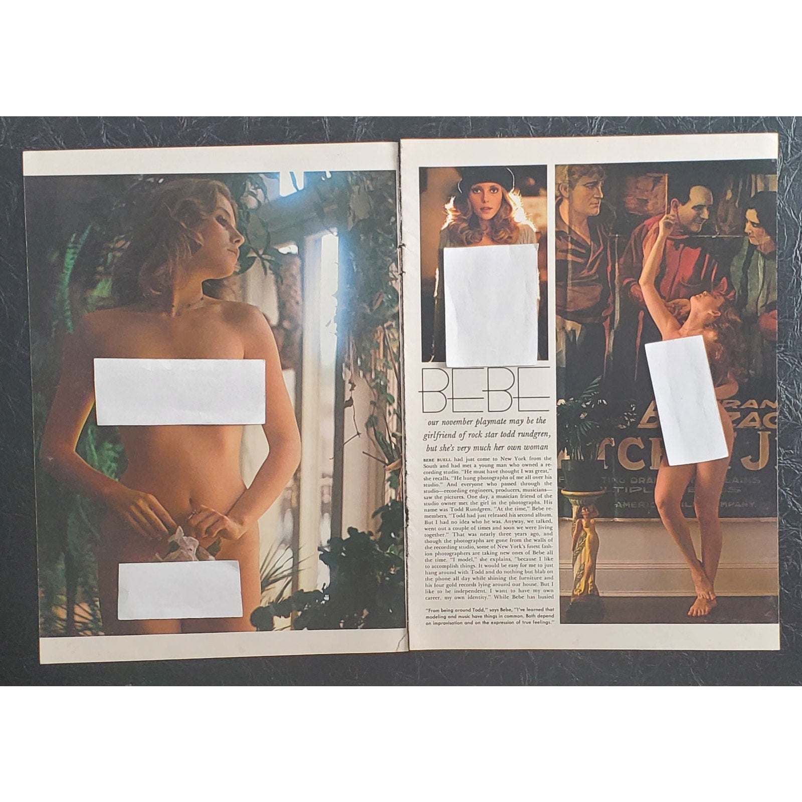 Playboy PICTORIAL ONLY - Playmate BEBE BUELL   November, 1974   5 Pages