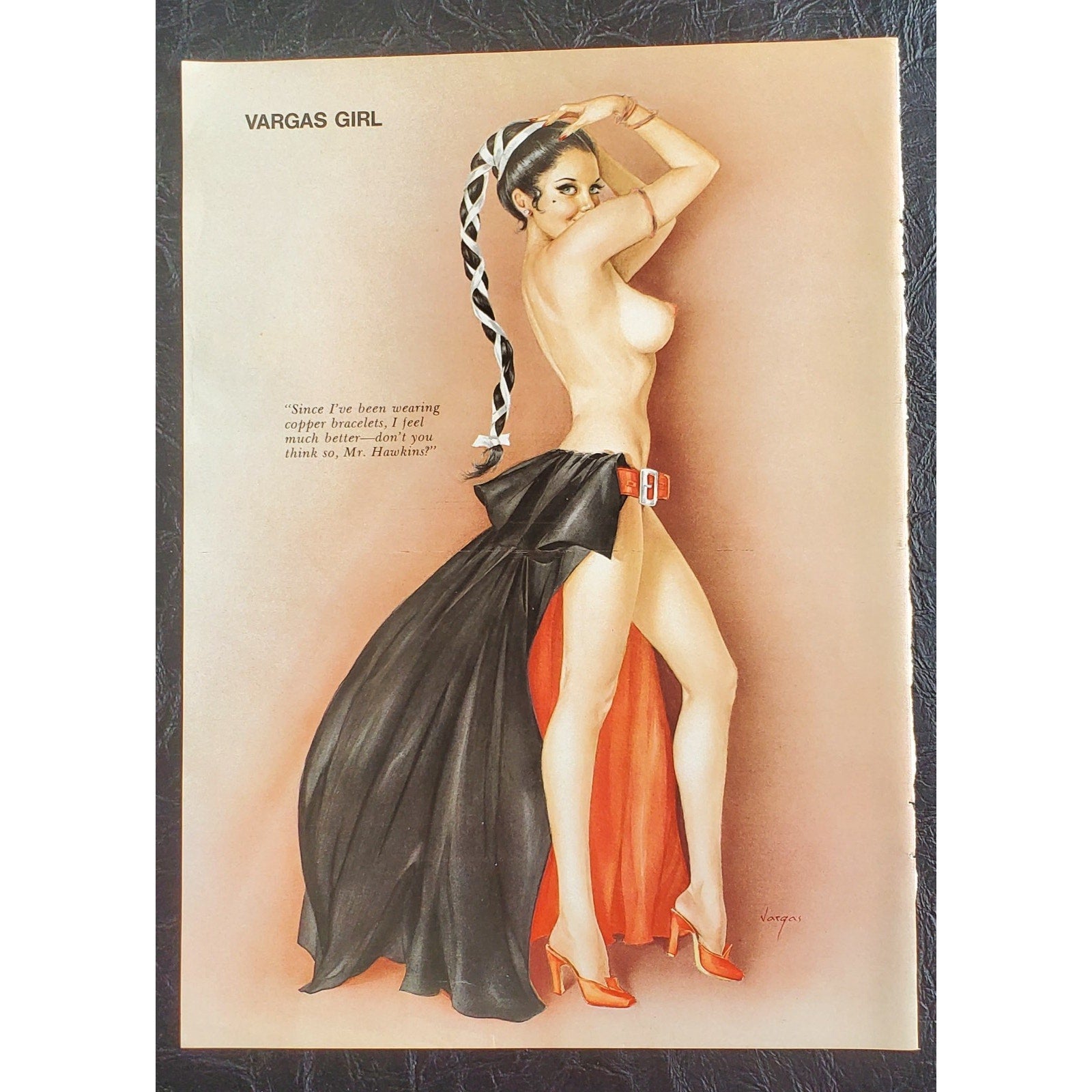 ALBERTO VARGAS Pin-Up Girl "SINCE I'VE BEEN WEARING COPPER..." 60s /early 70s