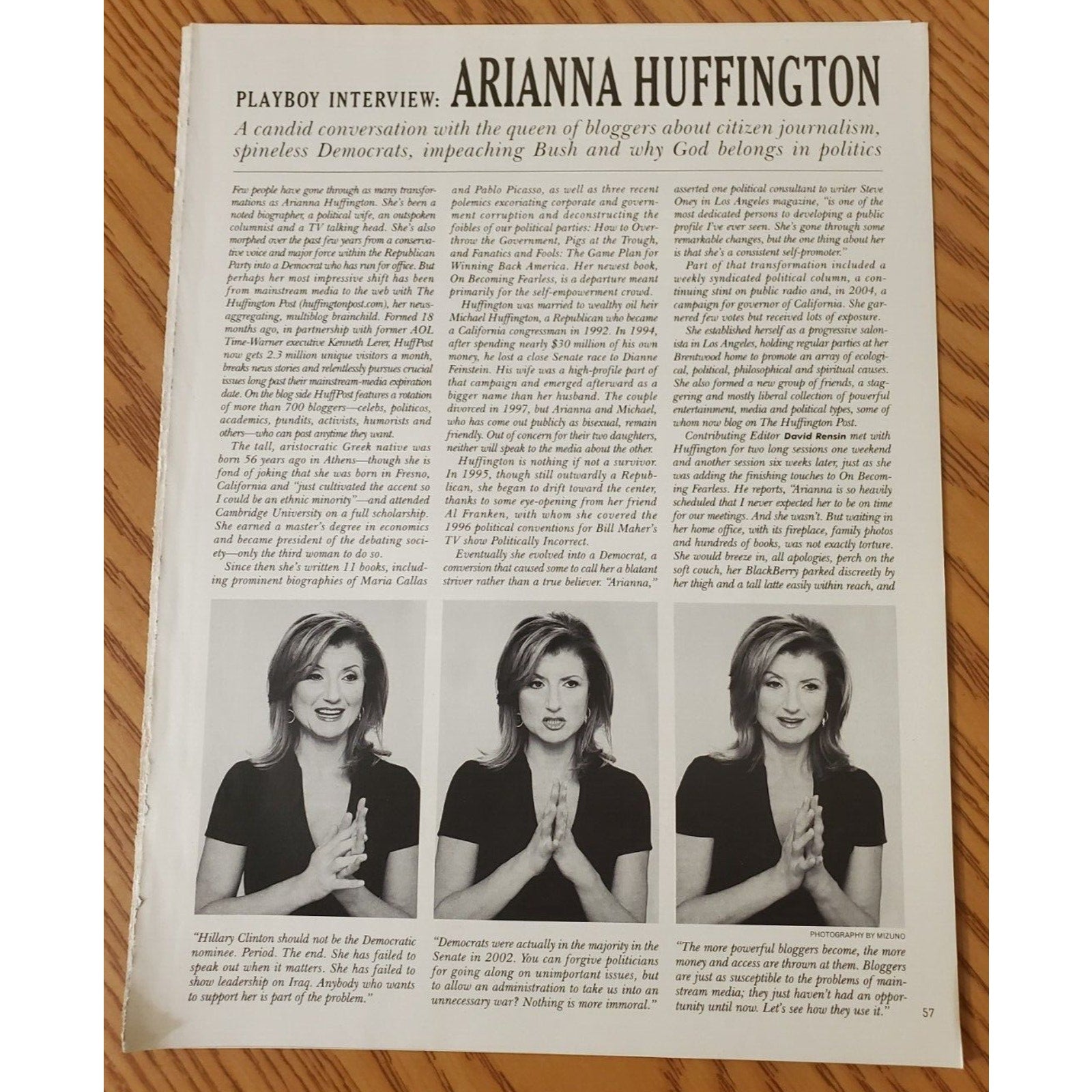 Playboy INTERVIEW - Blogger ARIANNA HIFFINGTON November, 2006