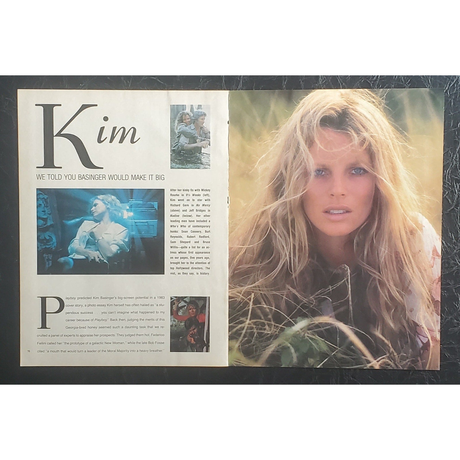 Playboy PICTORIAL ONLY - Actress KIM BASINGER    January, 1988    8 Pages