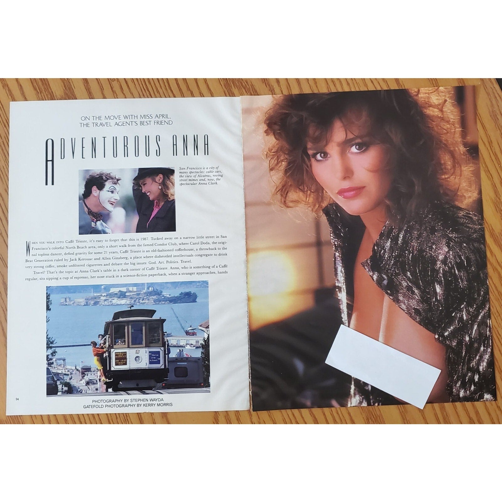 Playboy PIN UP / PICTORIAL ONLY - Playmate ANNA CLARK April, 1987   7 Pages