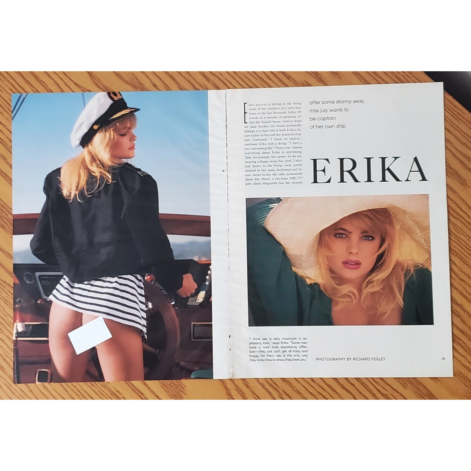 Playboy PICTORIAL ONLY - Playmate ERIKA ELENIAK July, 1989 7 pages