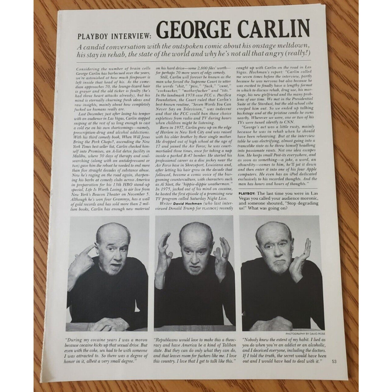 Playboy INTERVIEW - Comedic Legend GEORGE CARLIN October, 2005