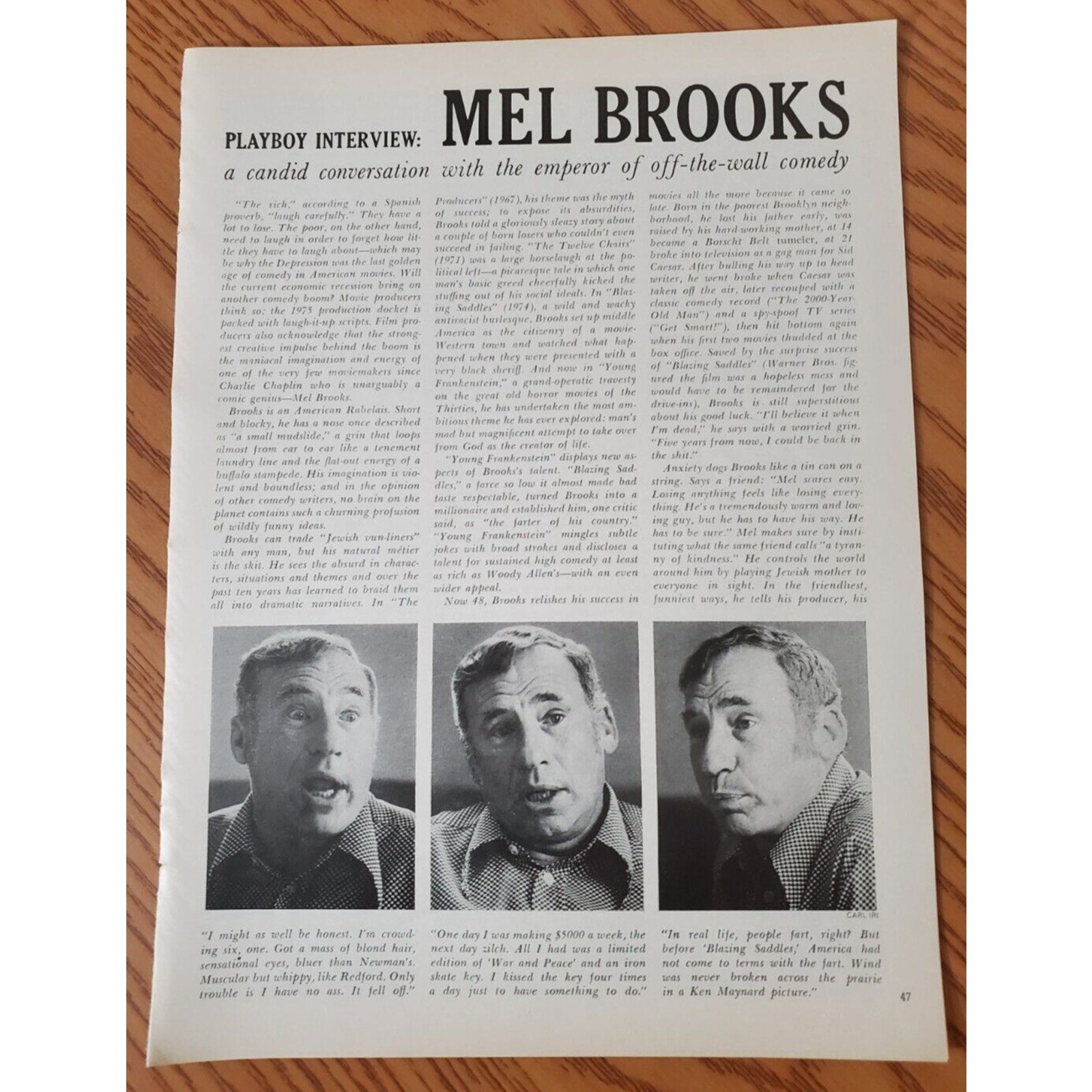 Playboy INTERVIEW - Comedic Legend MEL BROOKS February, 1975