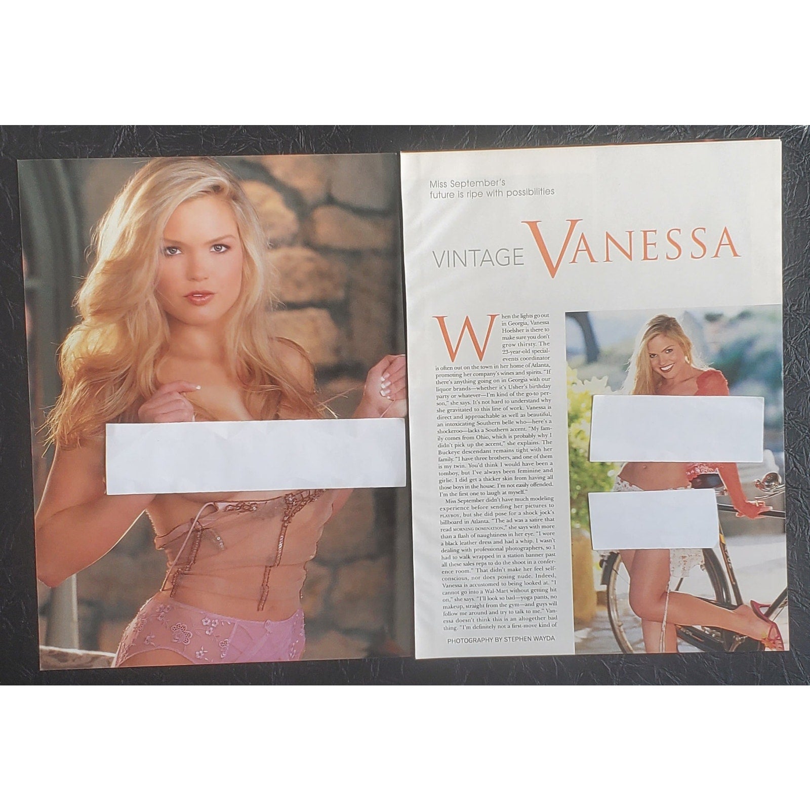 Playboy PICTORIAL ONLY - Playmate VANESSA HOELSHER   September, 2005 7 pages