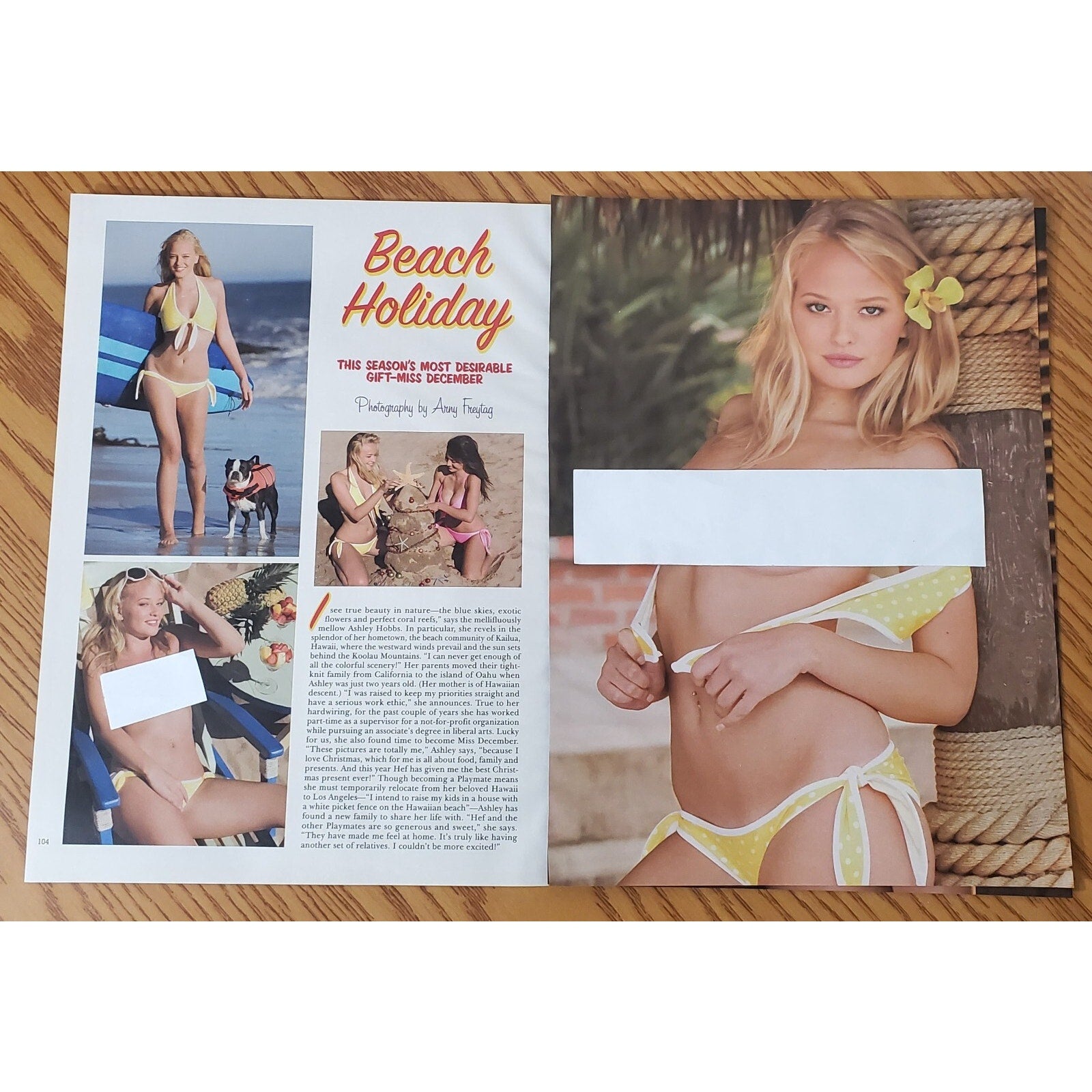 Playboy PIN UP / PICTORIAL ONLY - Playmate ASHLEY HOBBS Dec, 2010 5pgs