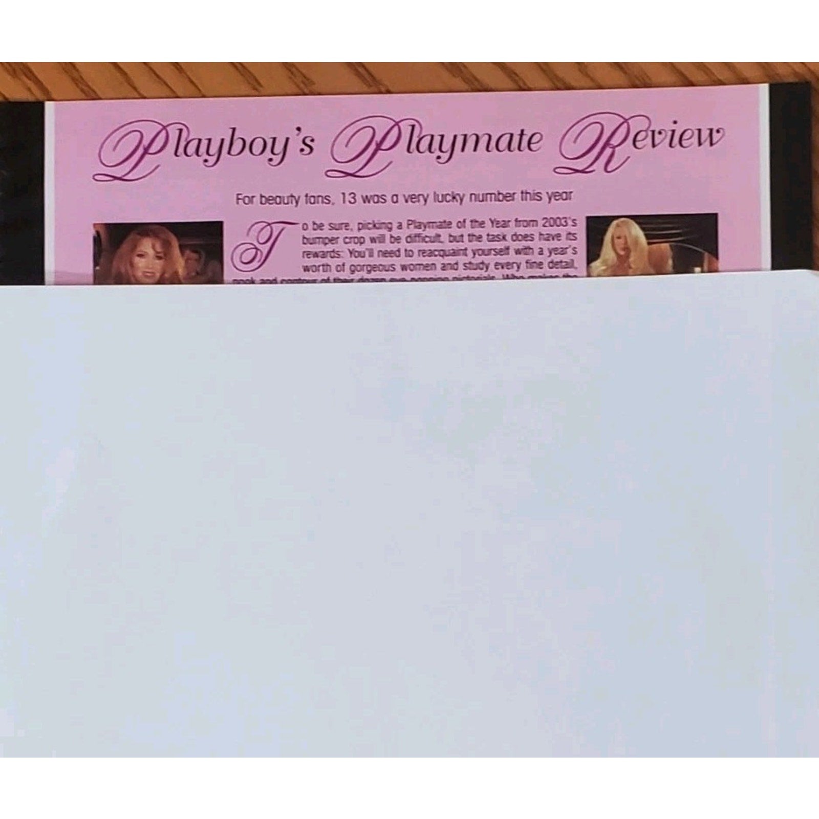 Playboy PICTORIAL ONLY - 2003 PLAYMATE REVIEW January, 2004 11 pages