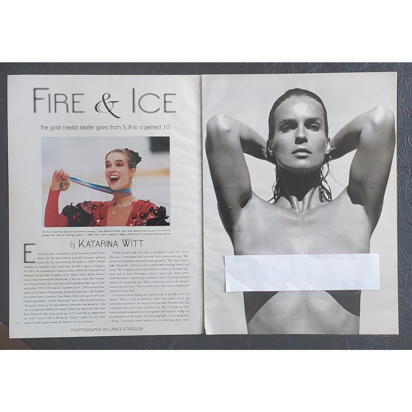 Playboy PICTORIAL ONLY - Olympic Gold Medal KATARINA WITT Dec, 1998 10 Pages