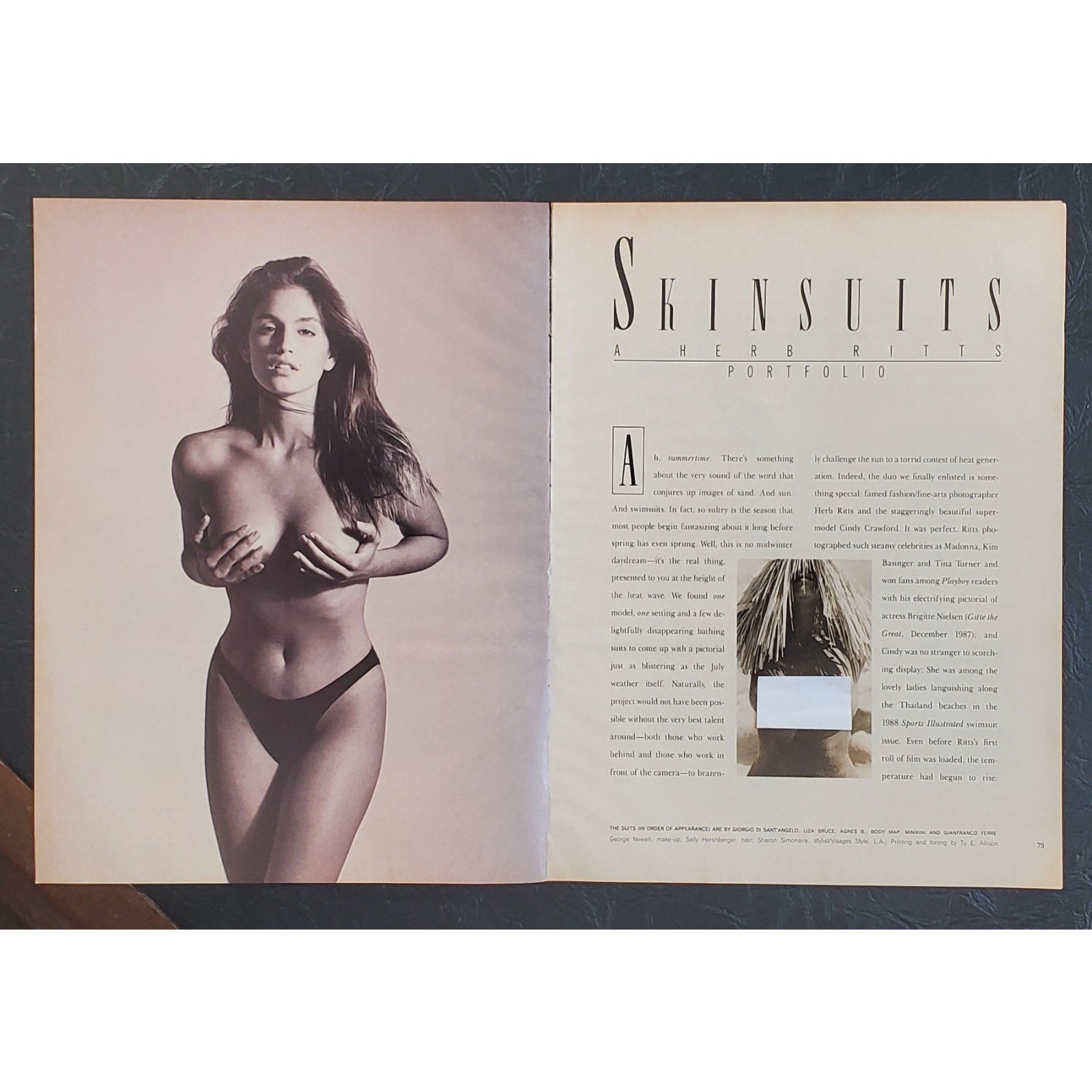 Playboy PICTORIAL ONLY - Supermodel CINDY CRAWFORD July, 1988 12 pages