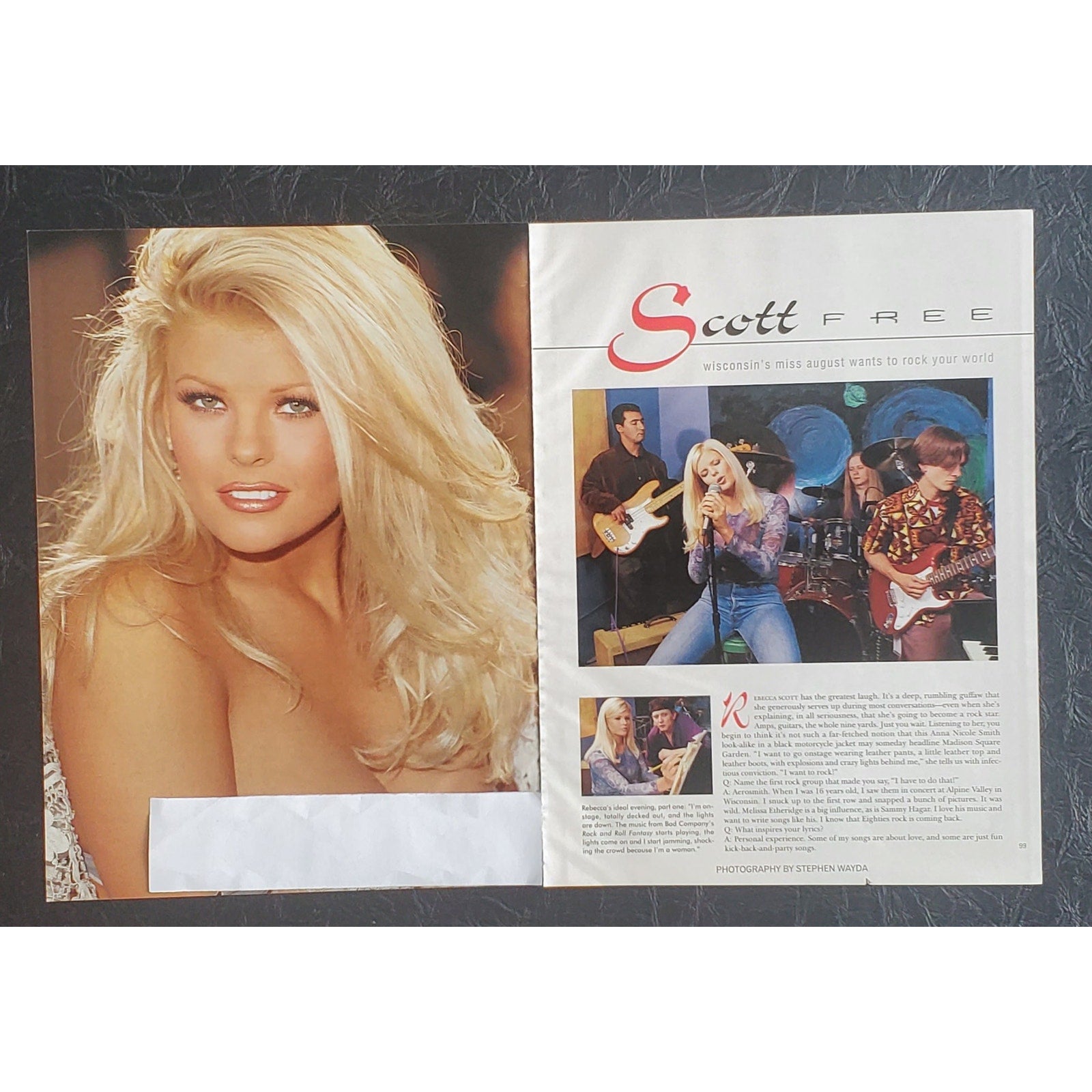 Playboy PICTORIAL ONLY - Playmate REBECCA SCOTT   August, 1999