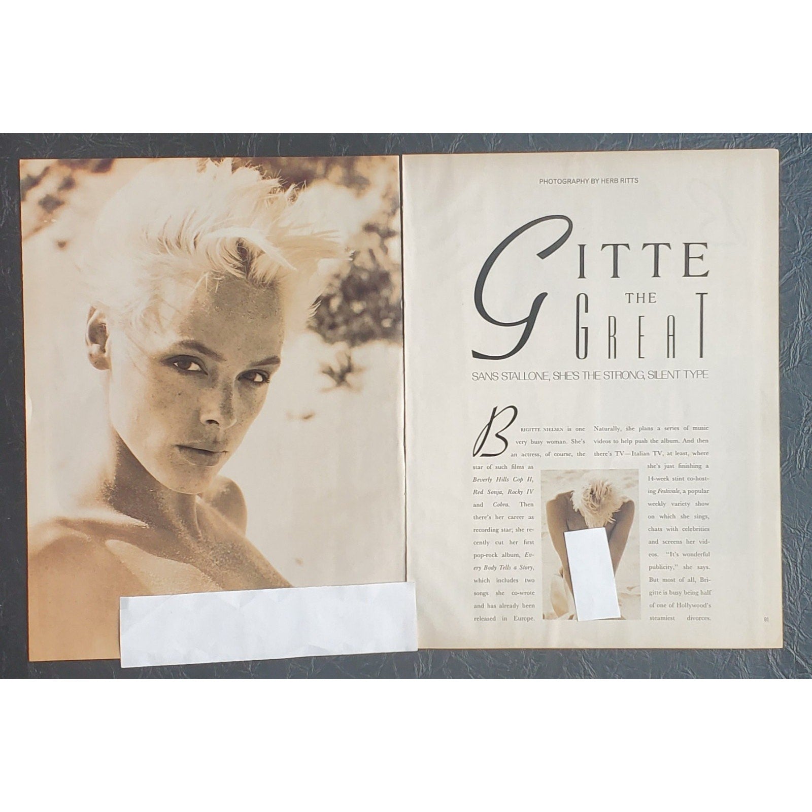 Playboy PICTORIAL ONLY - BRIGITTE NIELSEN Encore December, 1987 14 pages