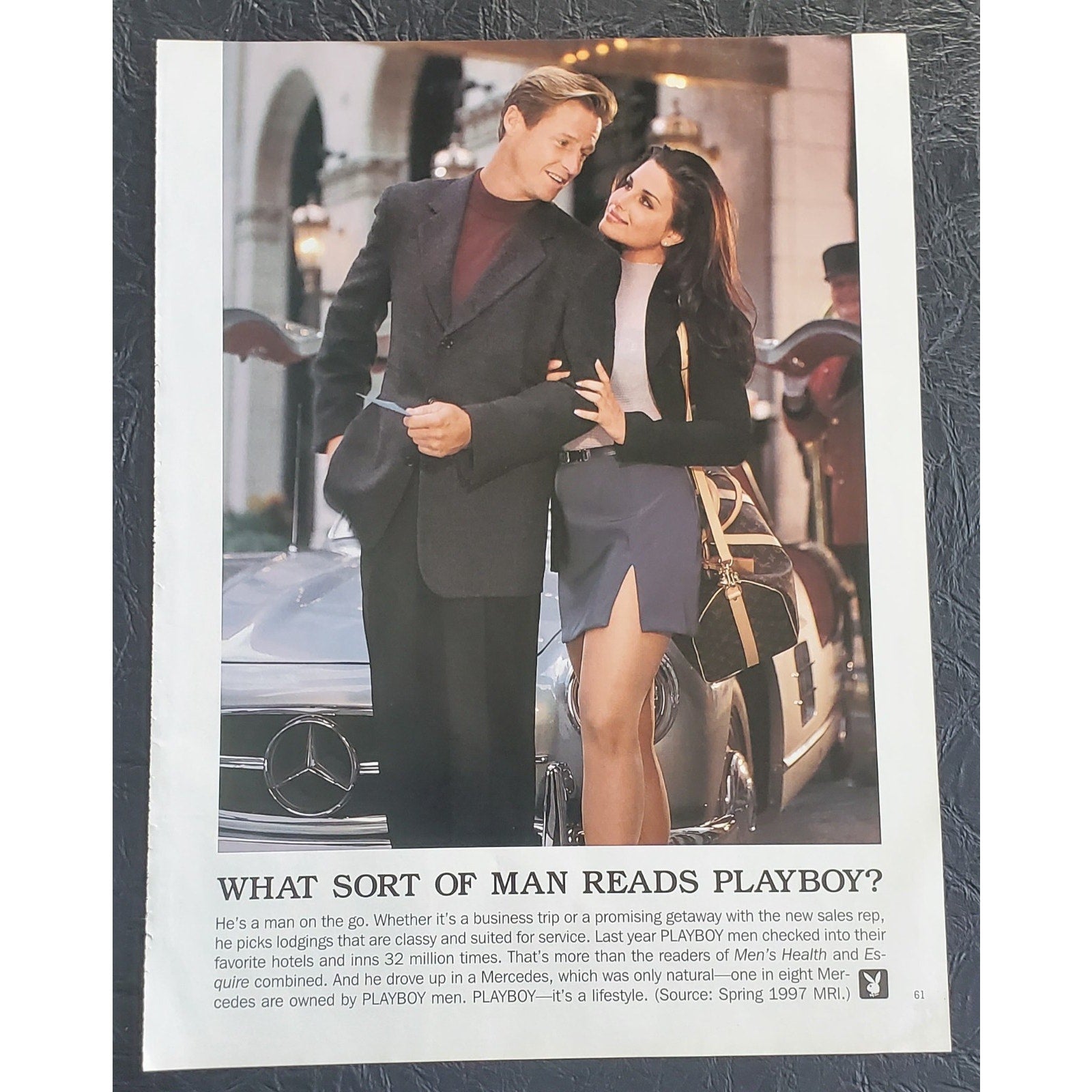 1990s PLAYBOY Magazine AD "WHAT SORT OF MAN READS PLAYBOY" 8" X 11"