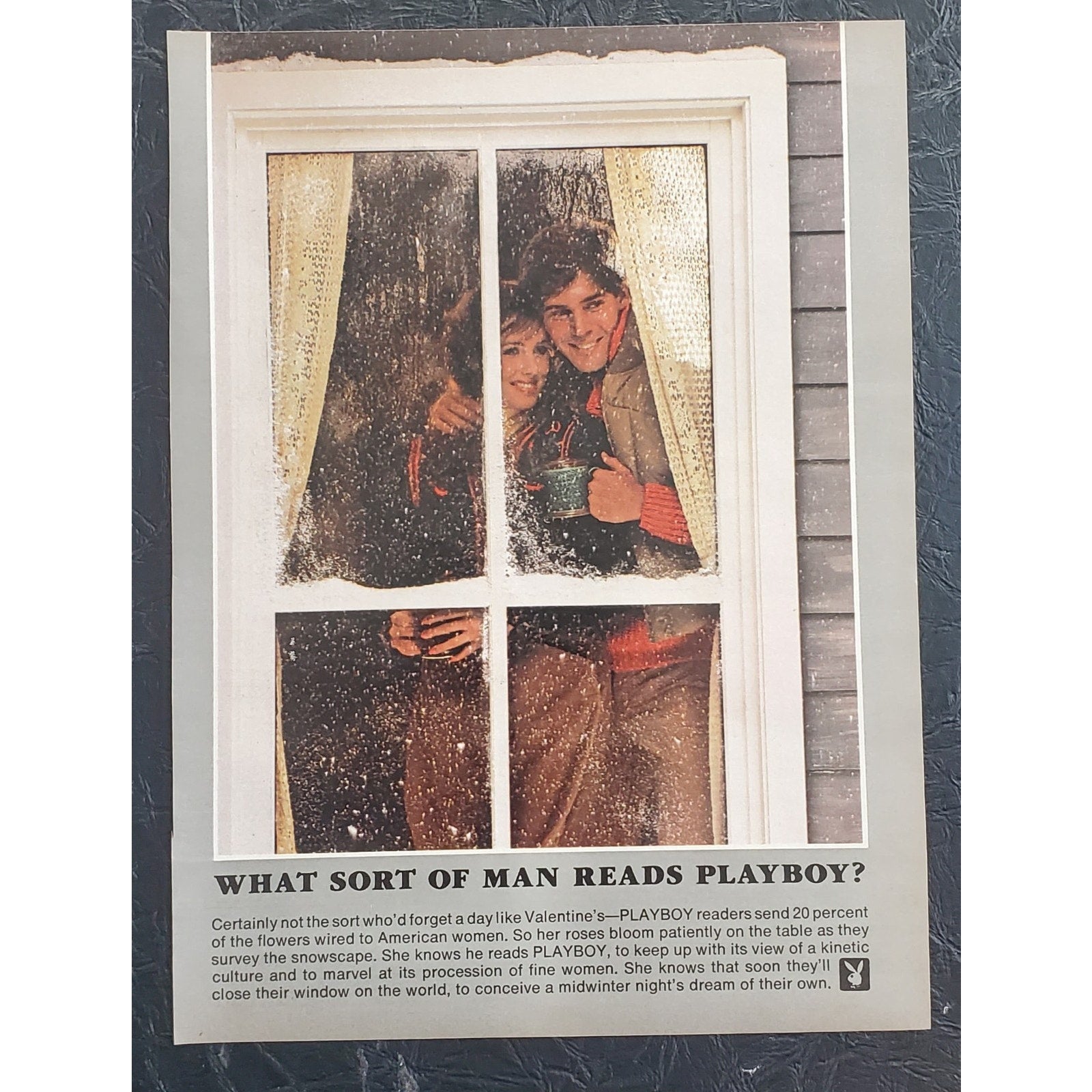 1980s PLAYBOY Magazine AD "WHAT SORT OF MAN READS PLAYBOY" 8" X 11"
