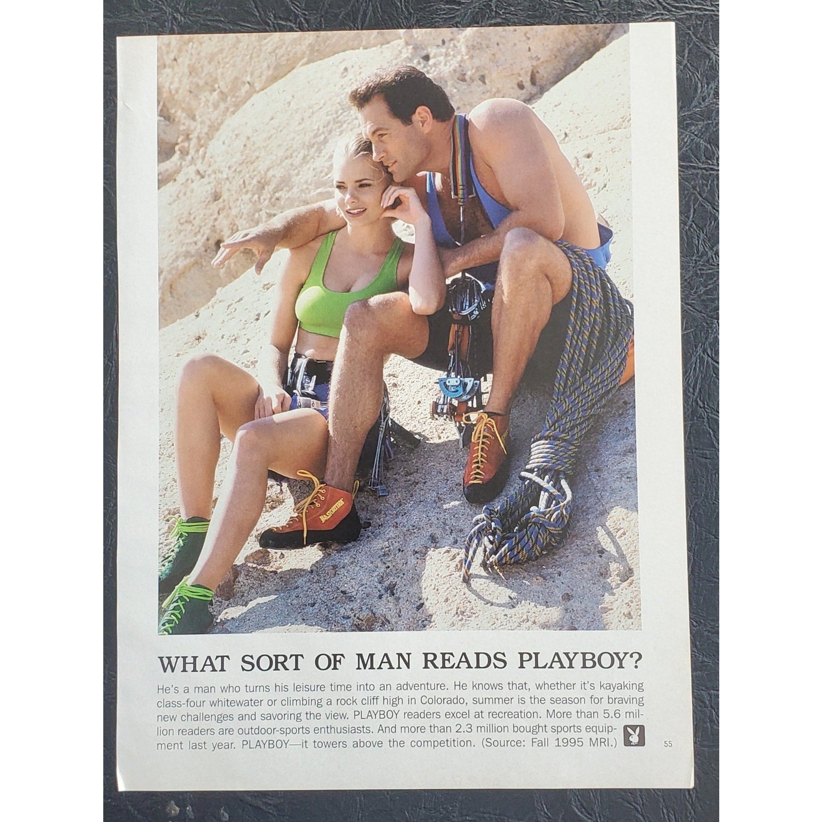 1990s PLAYBOY Magazine AD "WHAT SORT OF MAN READS PLAYBOY" 8" X 11"