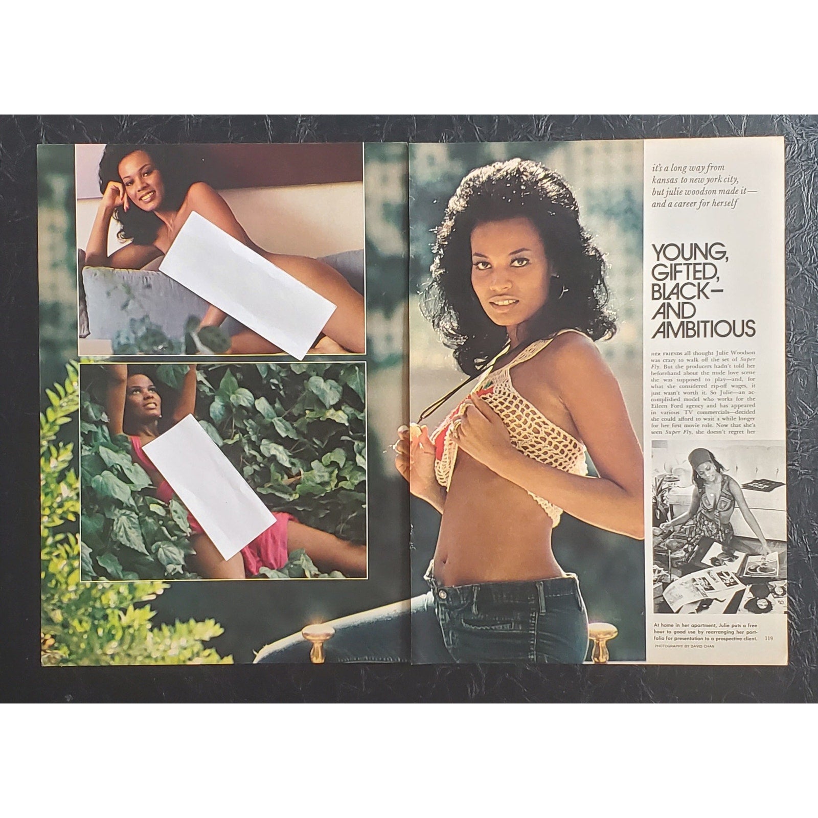 Playboy PICTORIAL ONLY - JULIE WOODSON   April, 1973   3 Pages