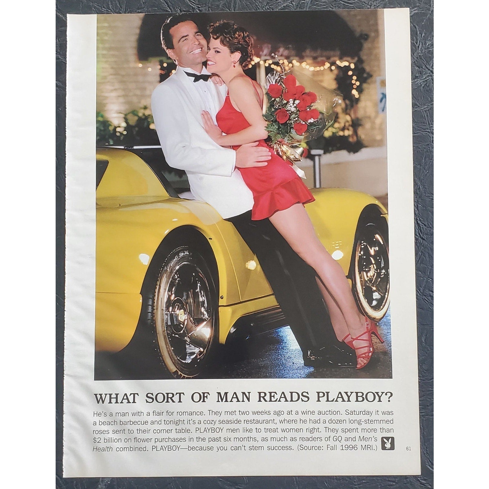 1990s PLAYBOY Magazine AD "WHAT SORT OF MAN READS PLAYBOY" 8" X 11"