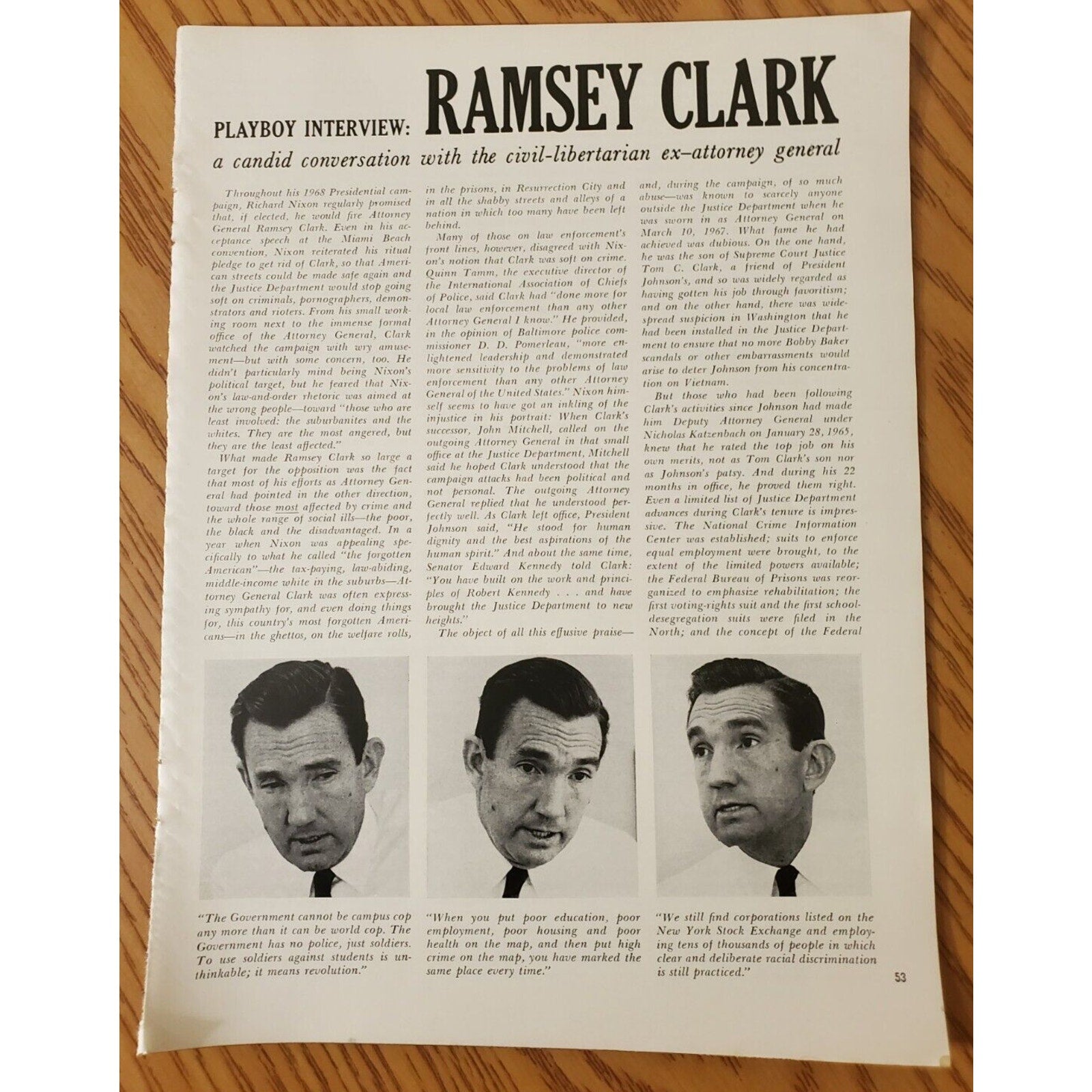 Playboy INTERVIEW - Ex-Attorney General RAMSEY CLARK August, 1969