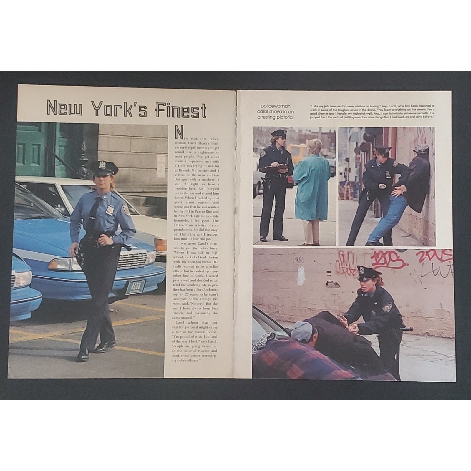 Playboy PICTORIAL ONLY - NYPD Officer CAROL SHAYA August, 1994 8 Pages