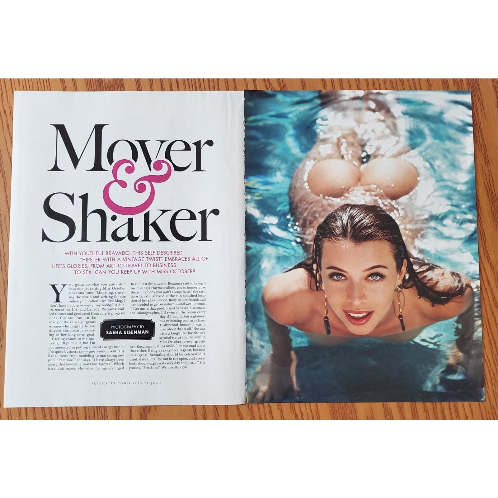 Playboy PIN UP / PICTORIAL ONLY - Playmate ROXANNA JUNE Oct, 2015 5 pages