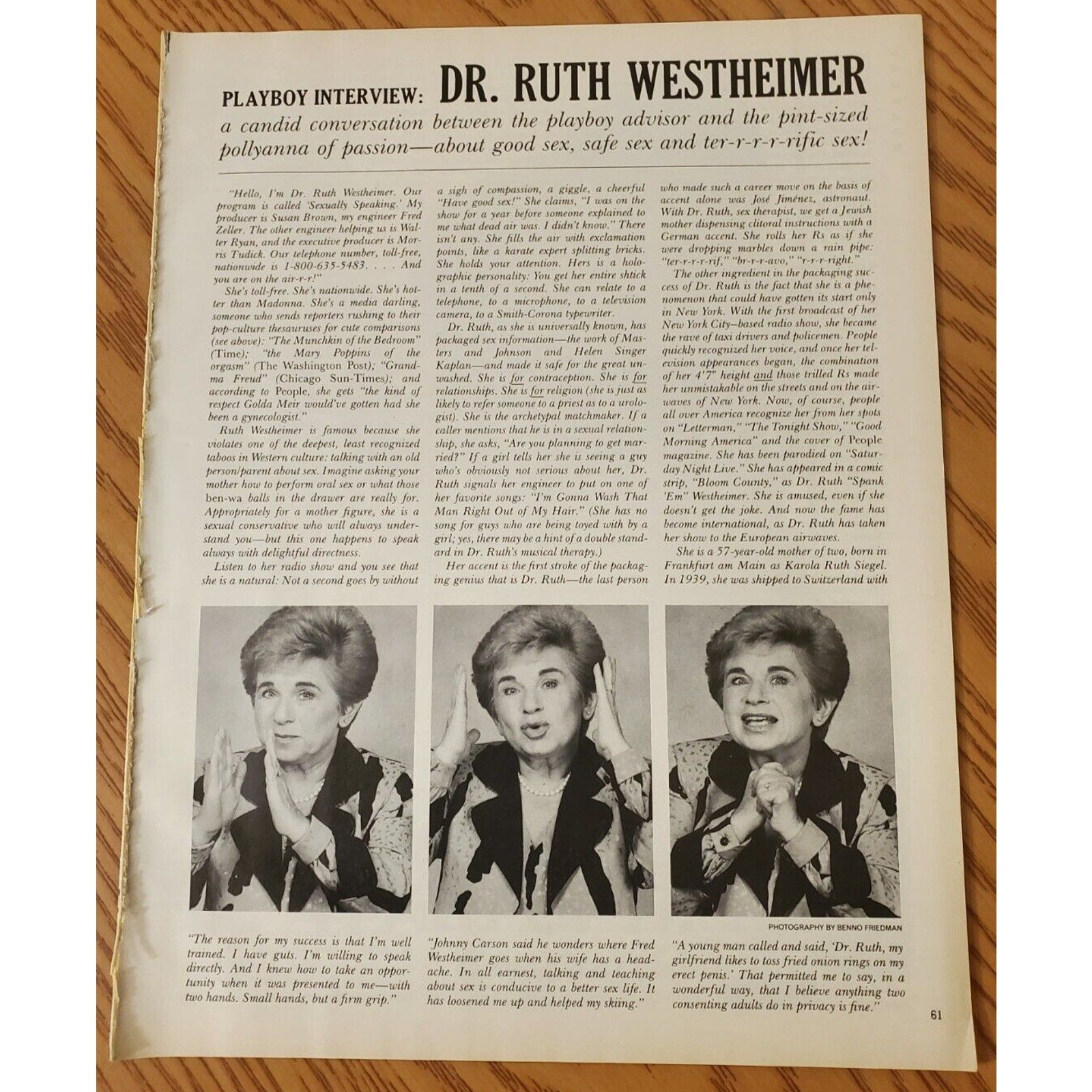 Playboy INTERVIEW - Sex Guru Dr. RUTH WESTHEIMER January, 1986