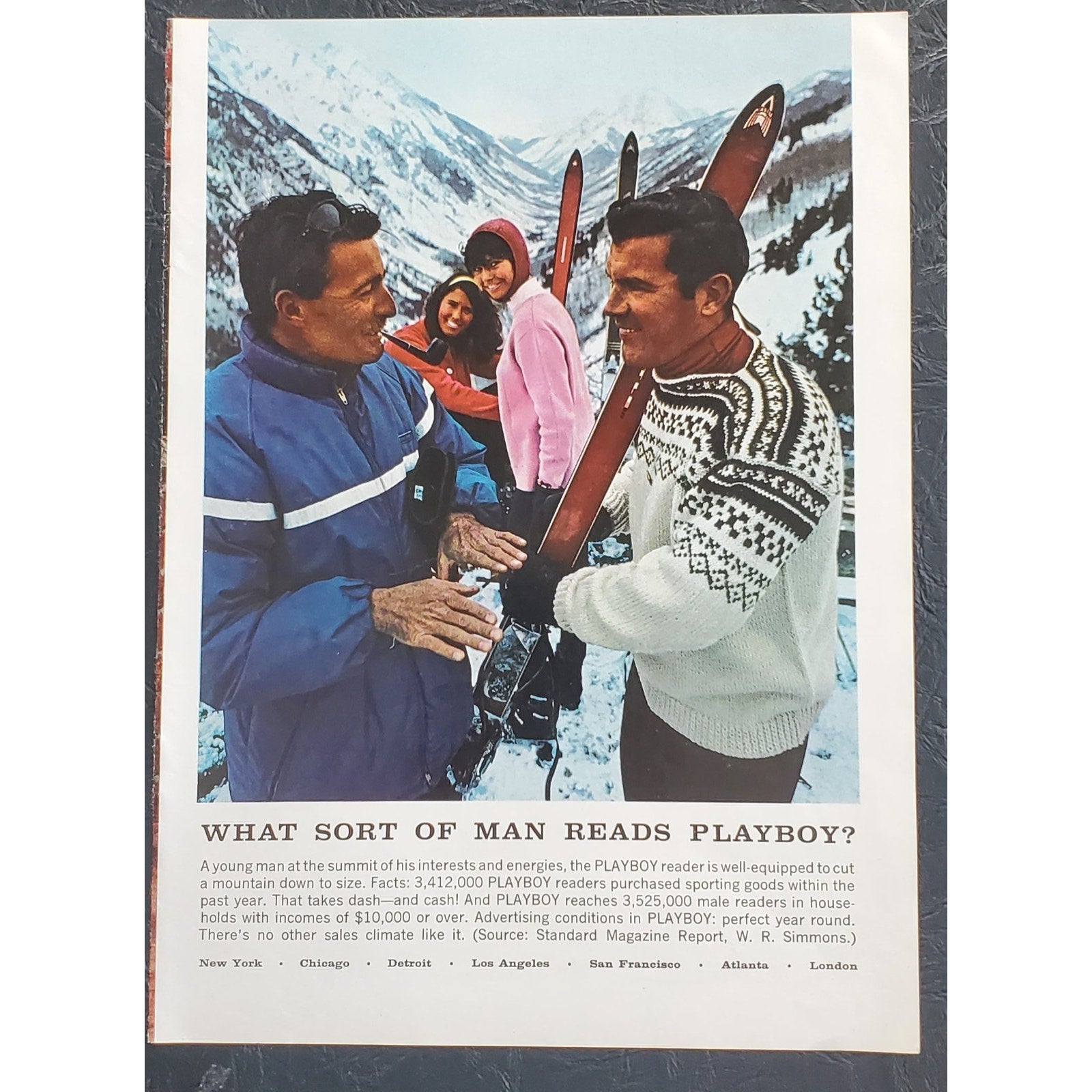 1960s PLAYBOY Magazine AD "WHAT SORT OF MAN READS PLAYBOY" 8" X 11"